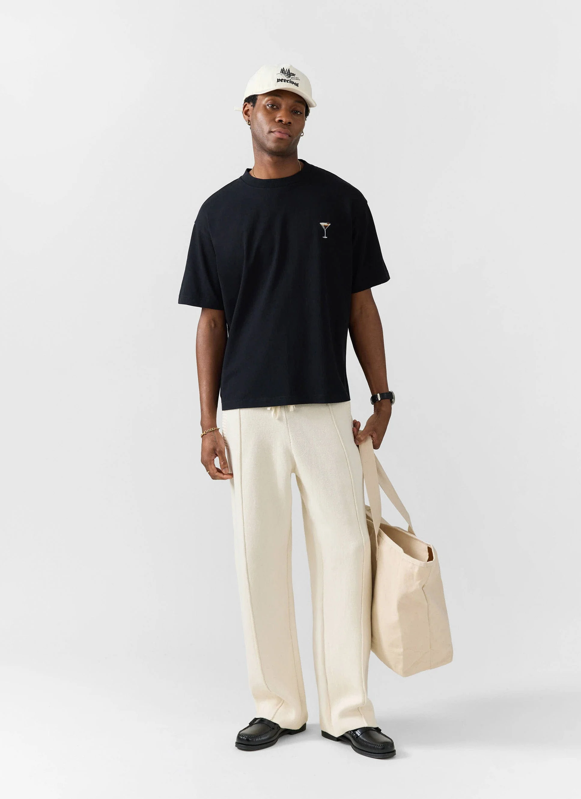 Espresso Martini Oversized Embroidered T Shirt | Organic Cotton | Black - Image 3