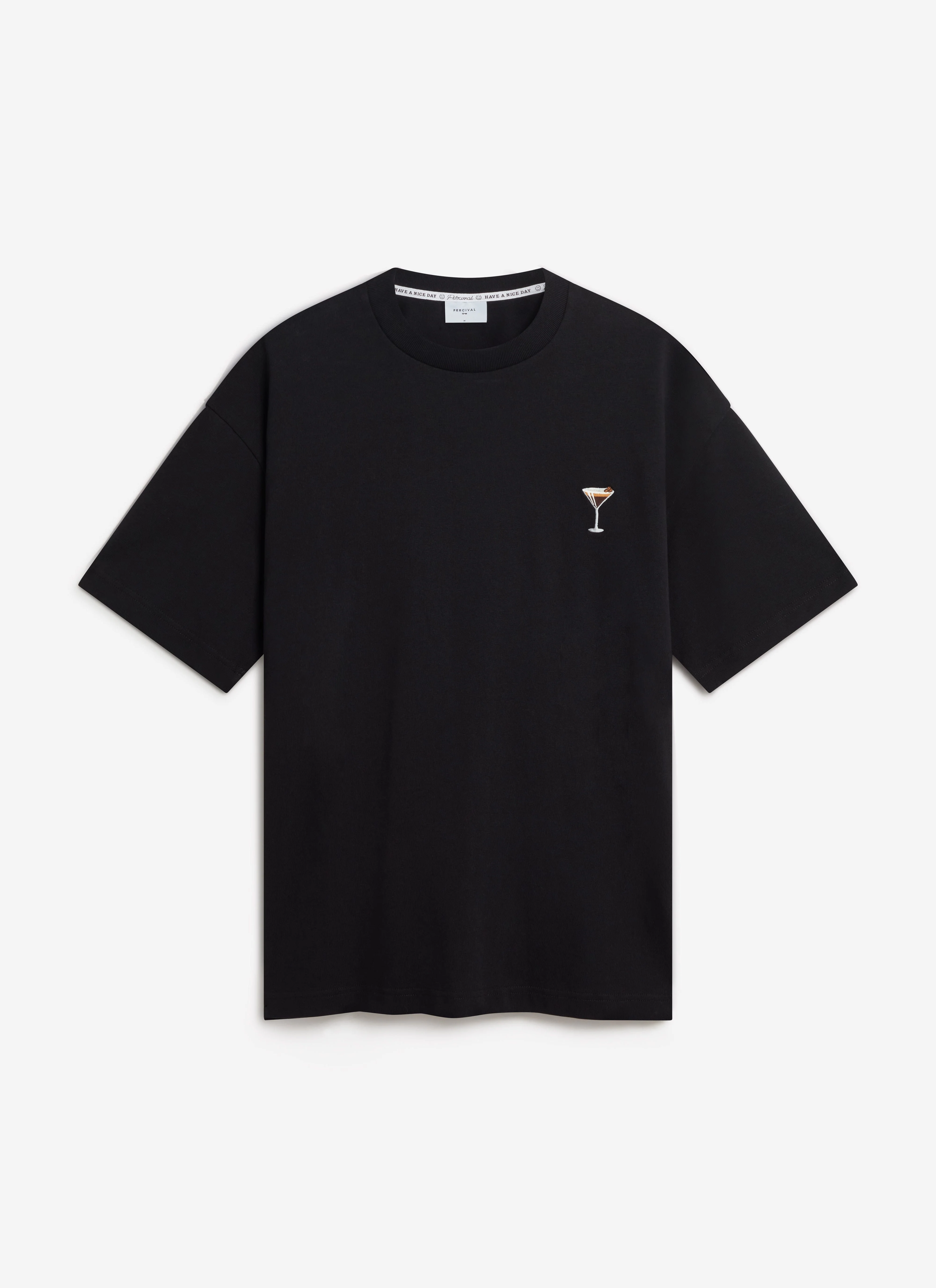 Espresso Martini Oversized Embroidered T Shirt | Organic Cotton | Black - Image 4