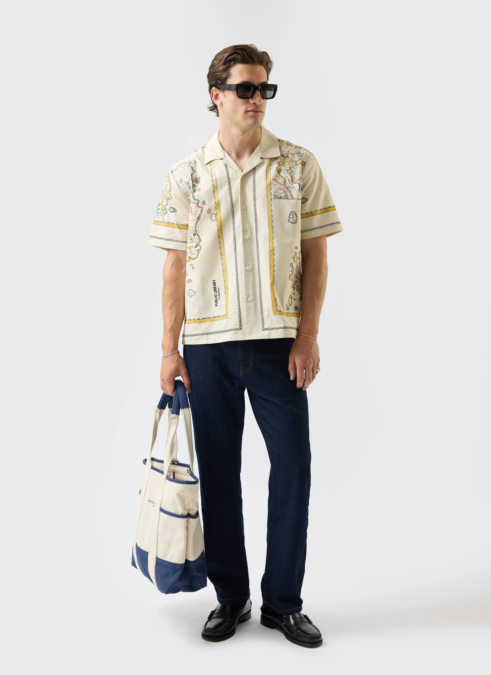 Ex Libris Cuban Shirt | Cotton Ripstop | Cream - Image 2