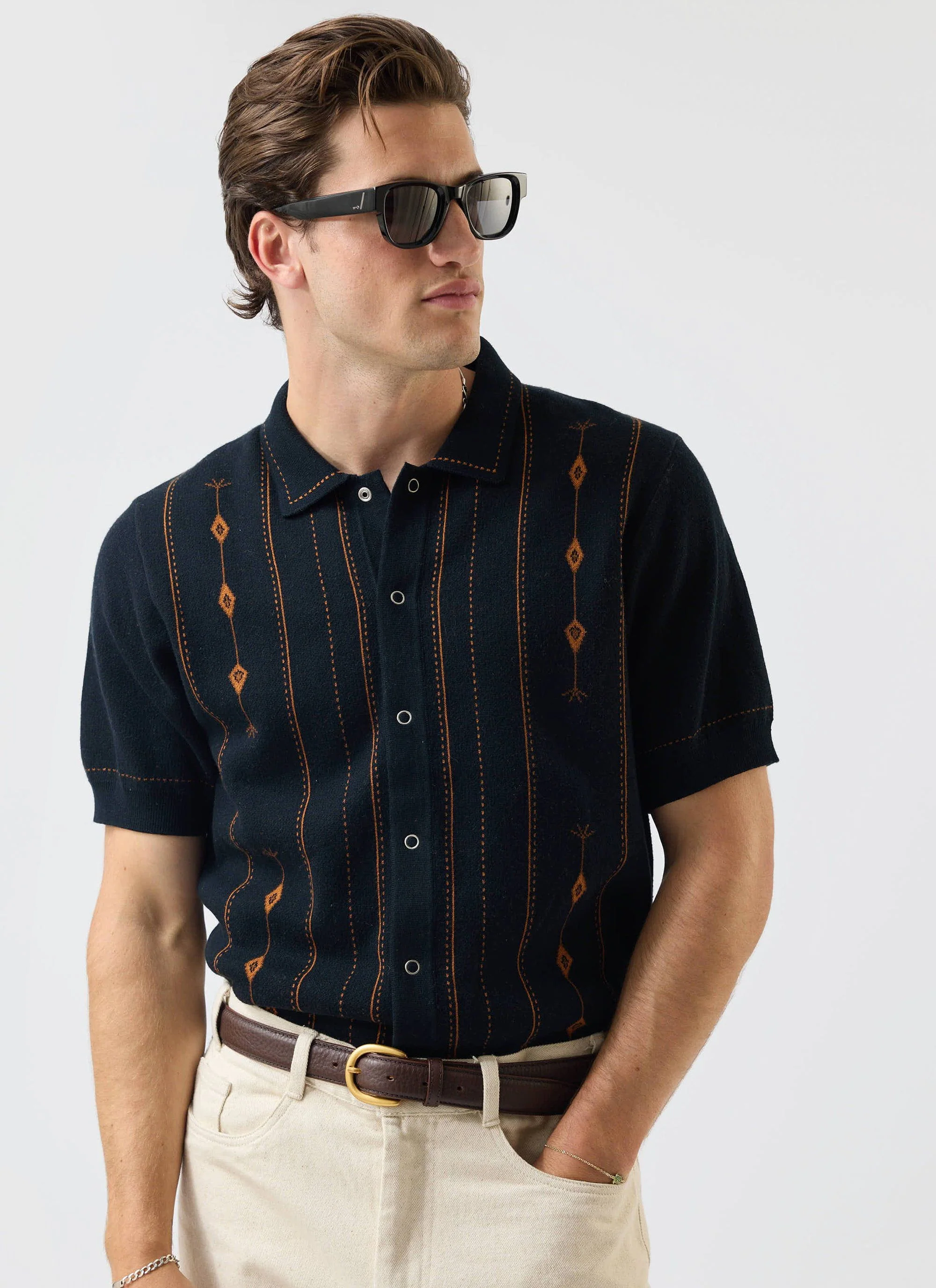 Folio Knitted Shirt | Cotton | Dark Navy - Image 6