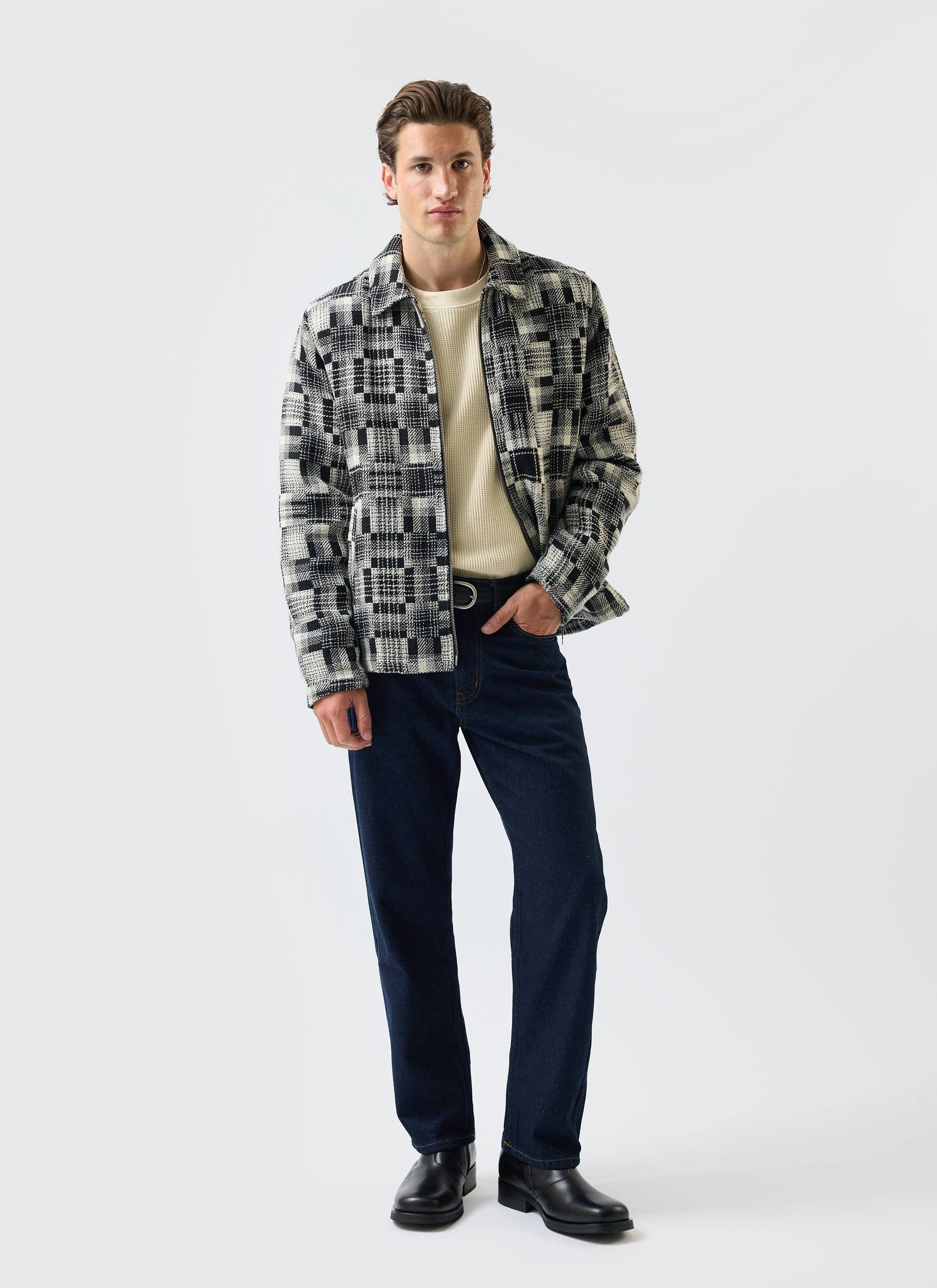 Men's Glossary Patchwork Jacket | Twill | Grey - Image 2