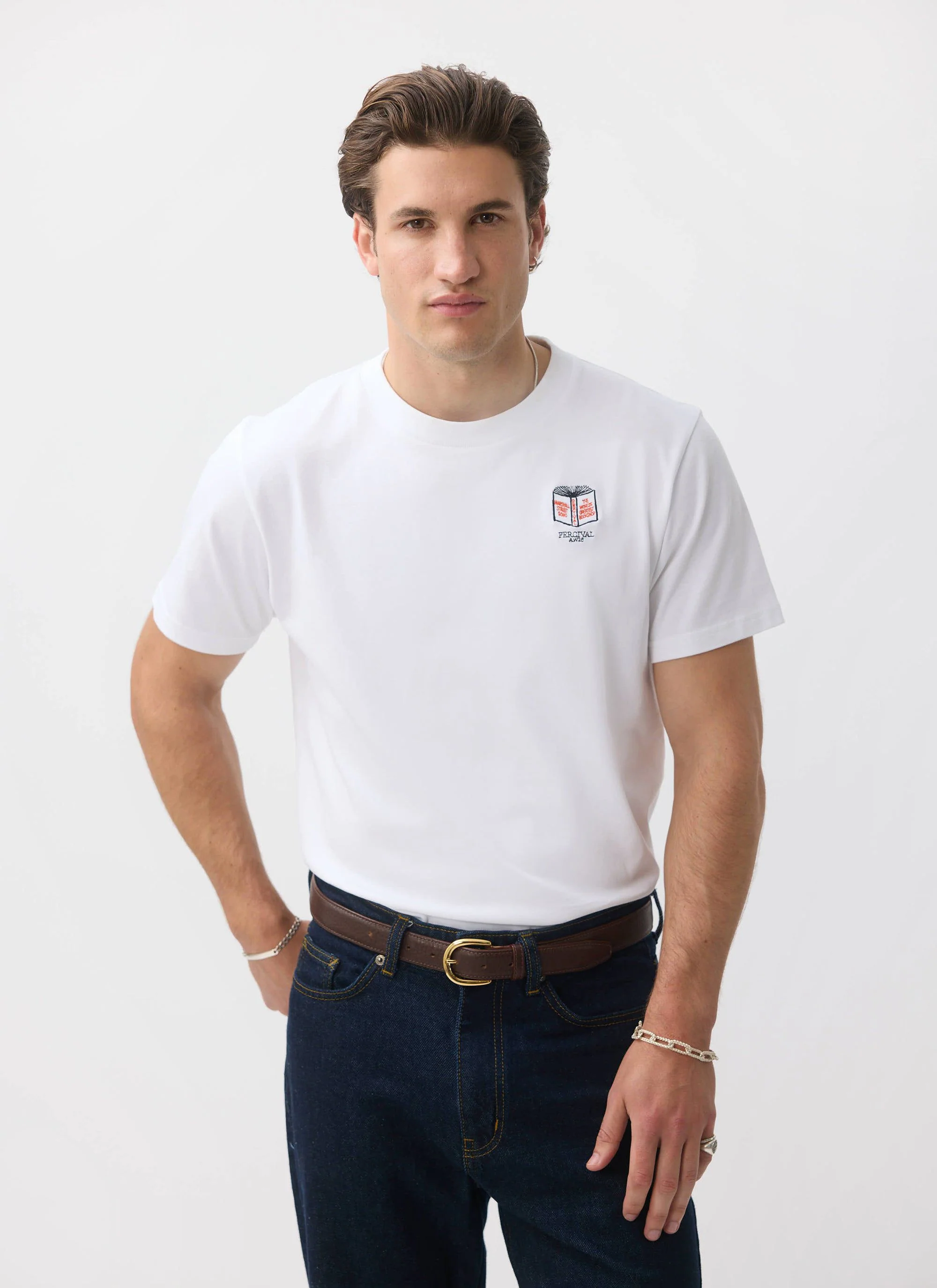 Greatest Bookshop T Shirt | Embroidered Organic Cotton | White - Image 3
