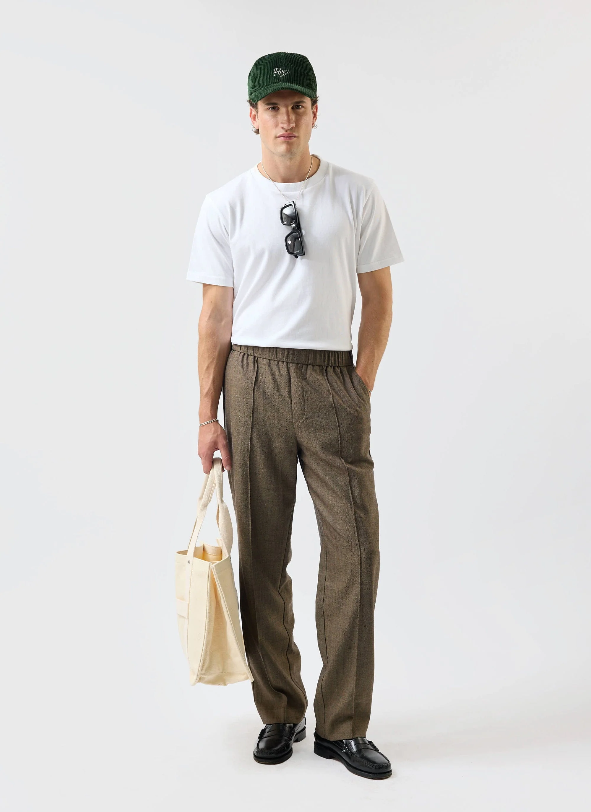 Grounds Relaxed Trousers | Herringbone Wool | Oak - Image 3
