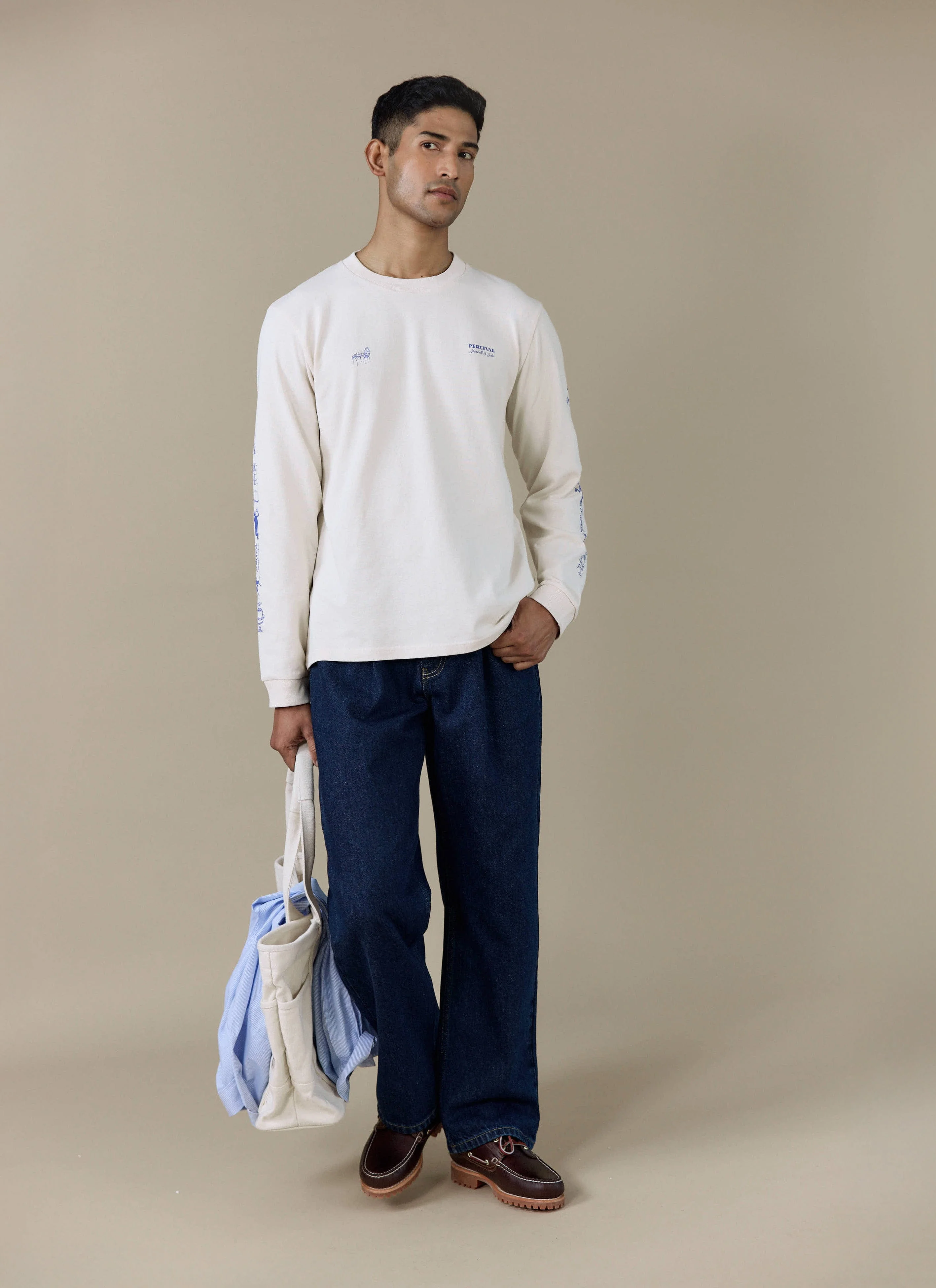 Harlow Fine Wines Long Sleeve T Shirt | Organic Cotton | Cream - Image 4