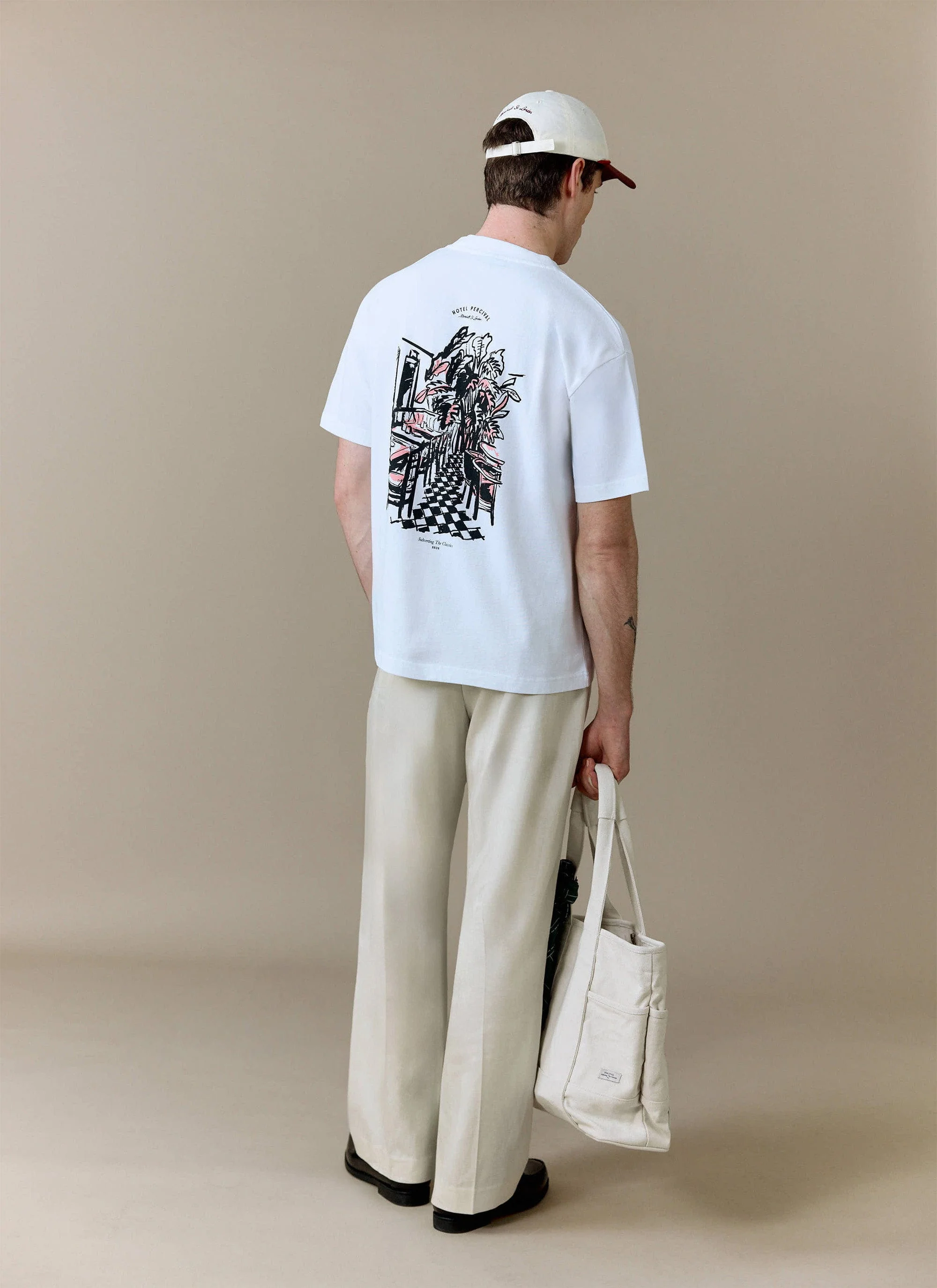Hotel Bistro Oversized T Shirt | Organic Cotton | White - Image 3