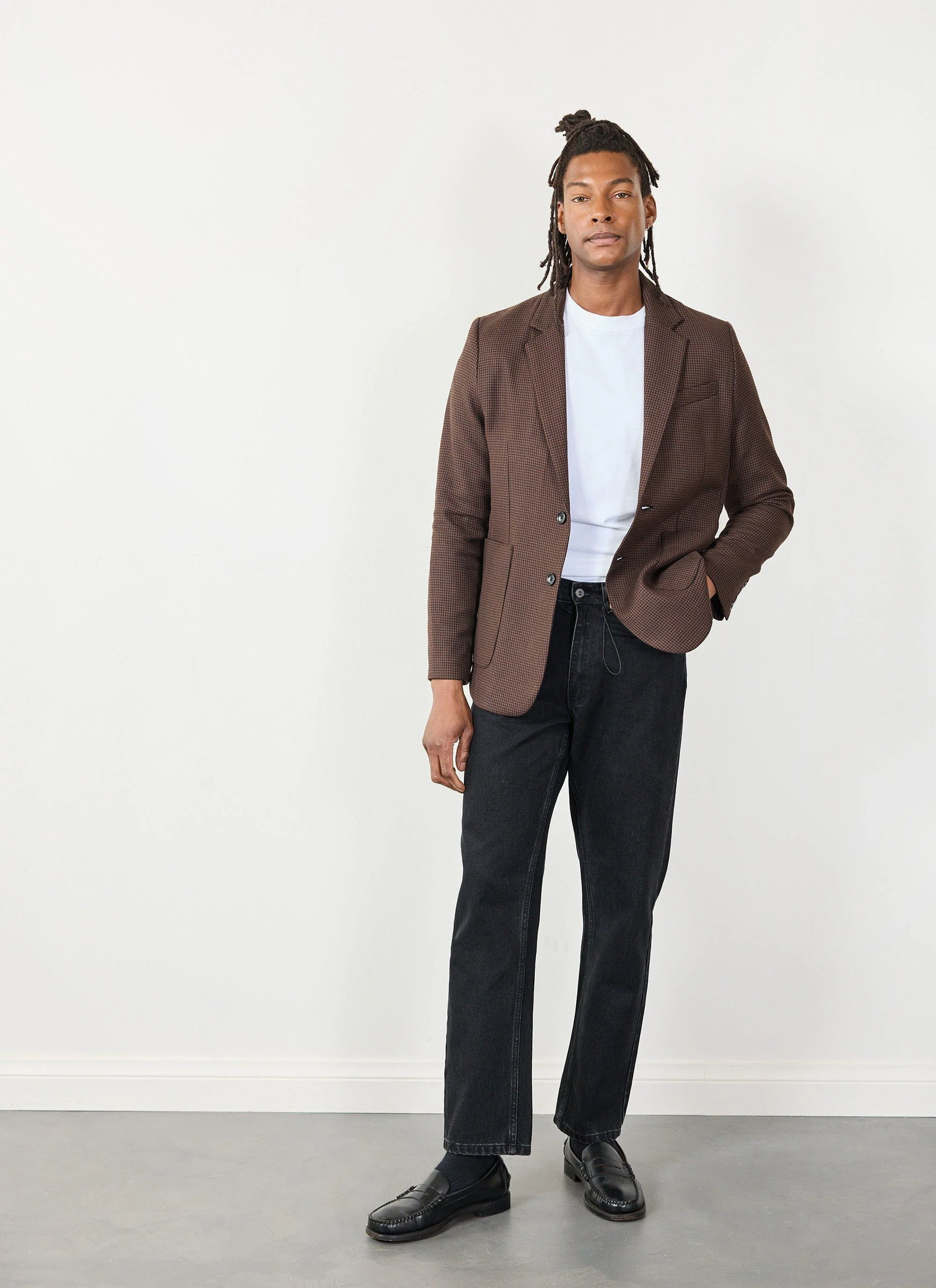 Houndstooth Tailored Blazer | Espresso - Image 6