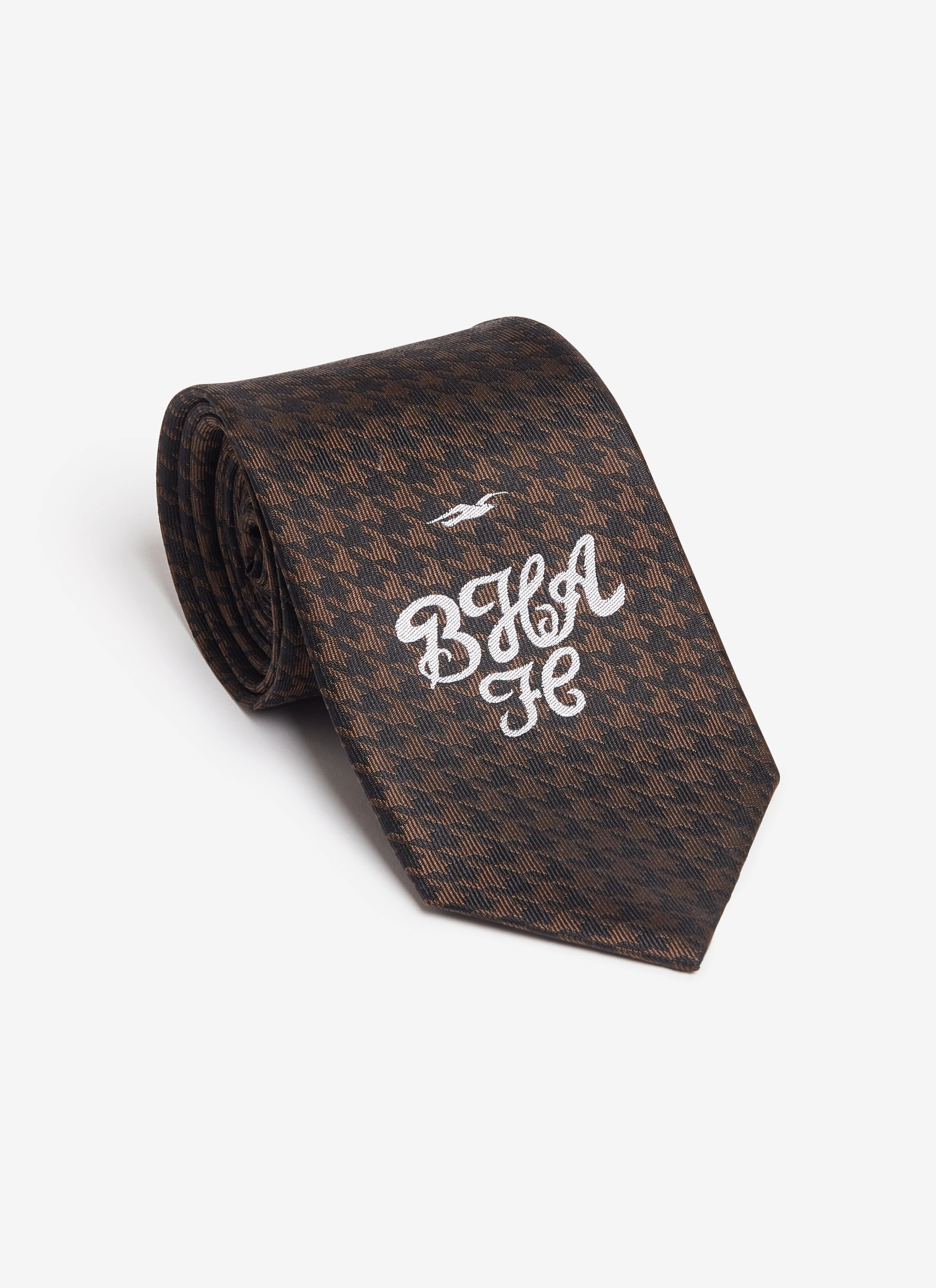 Houndstooth Jacquard Silk Tie | Brighton & Hove Albion F.C. x Percival | Brown - Image 6