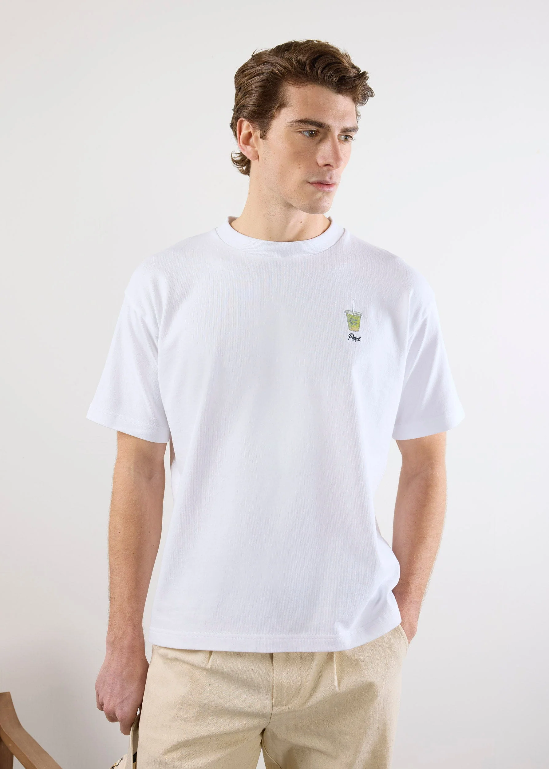 Iced Matcha Oversized T Shirt | Embroidered Organic Cotton | White - Image 5