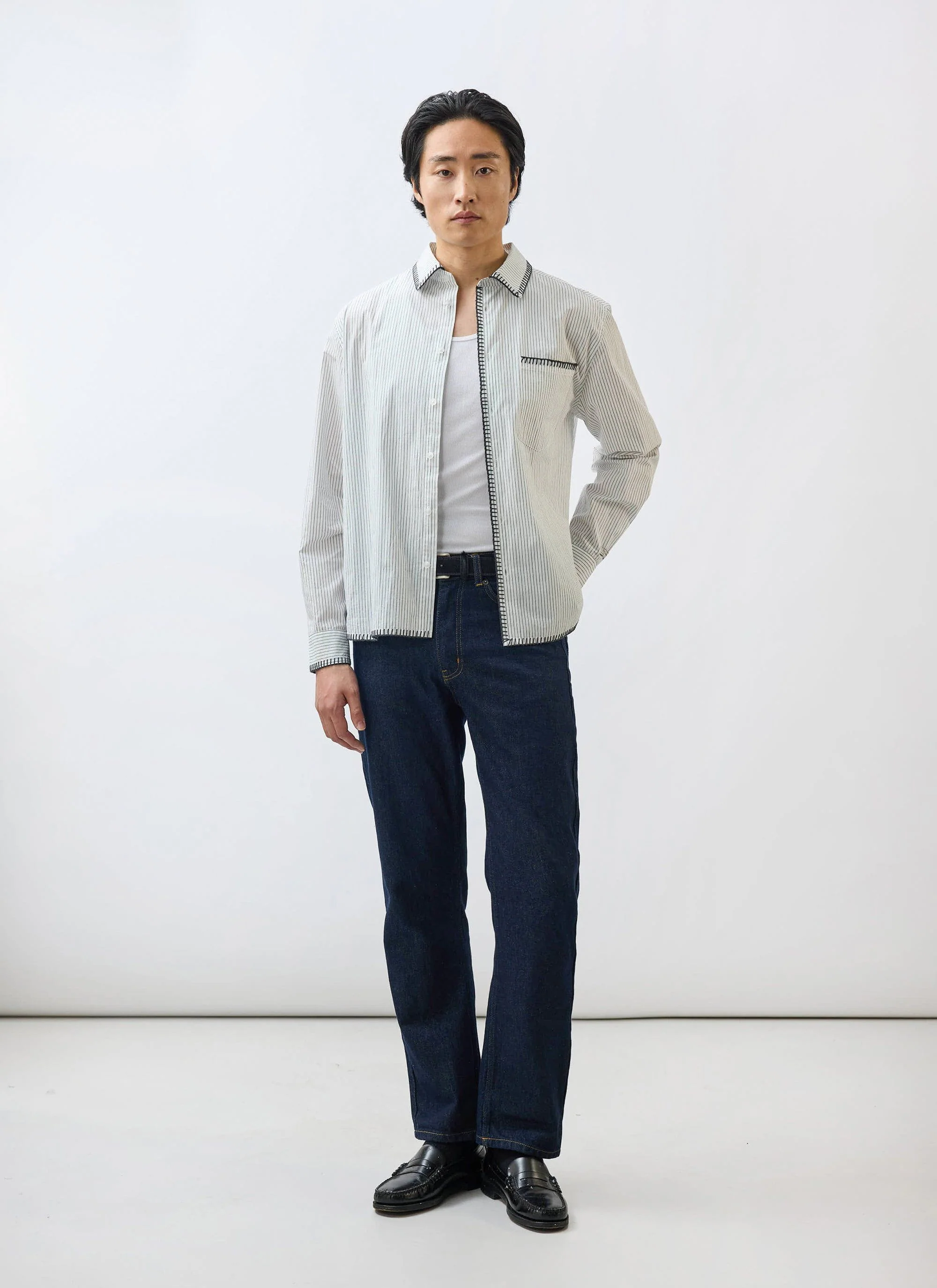 Index Stripe Pearce Shirt | Cotton | Cream