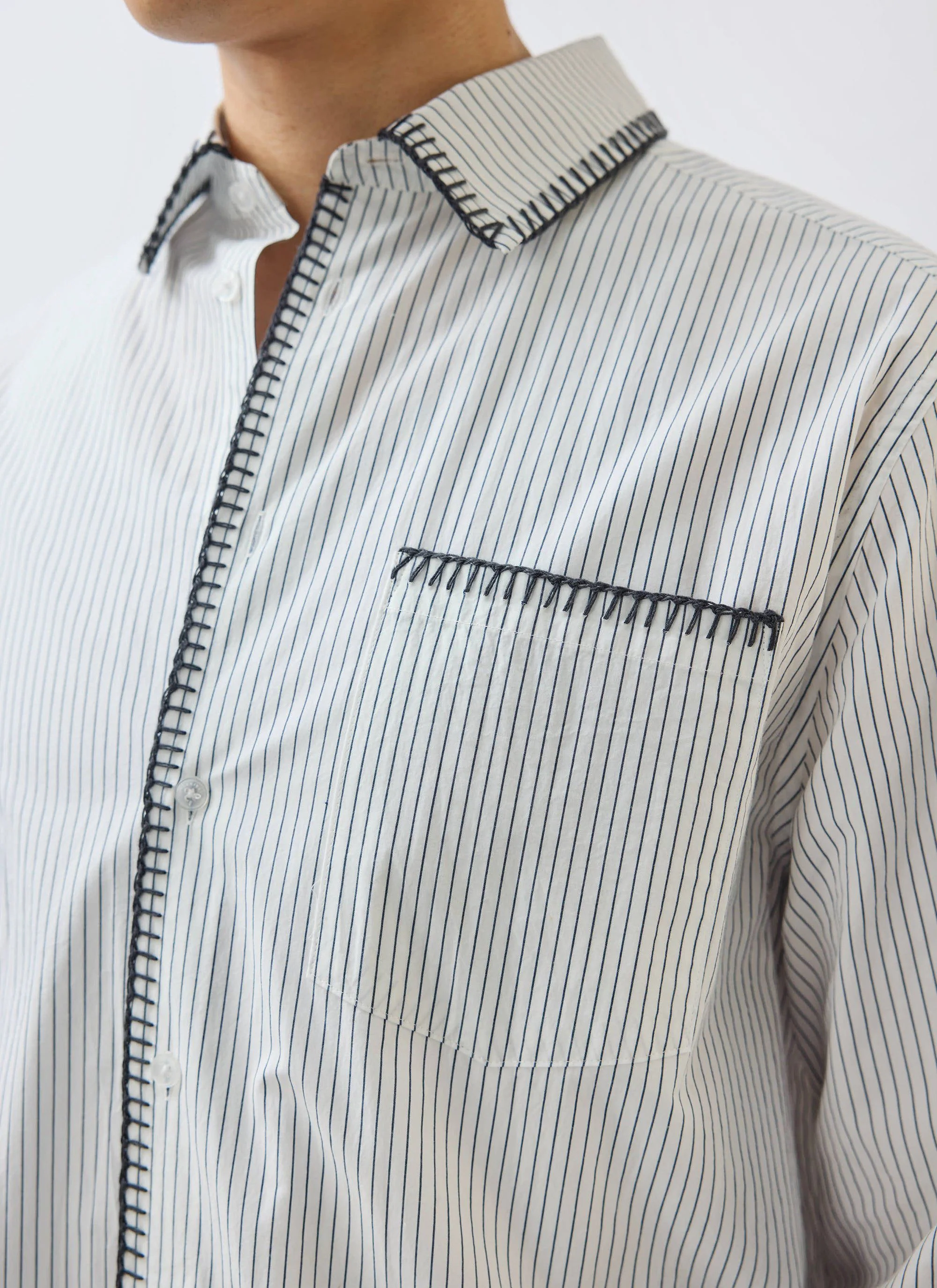 Index Stripe Pearce Shirt | Cotton | Cream - Image 2