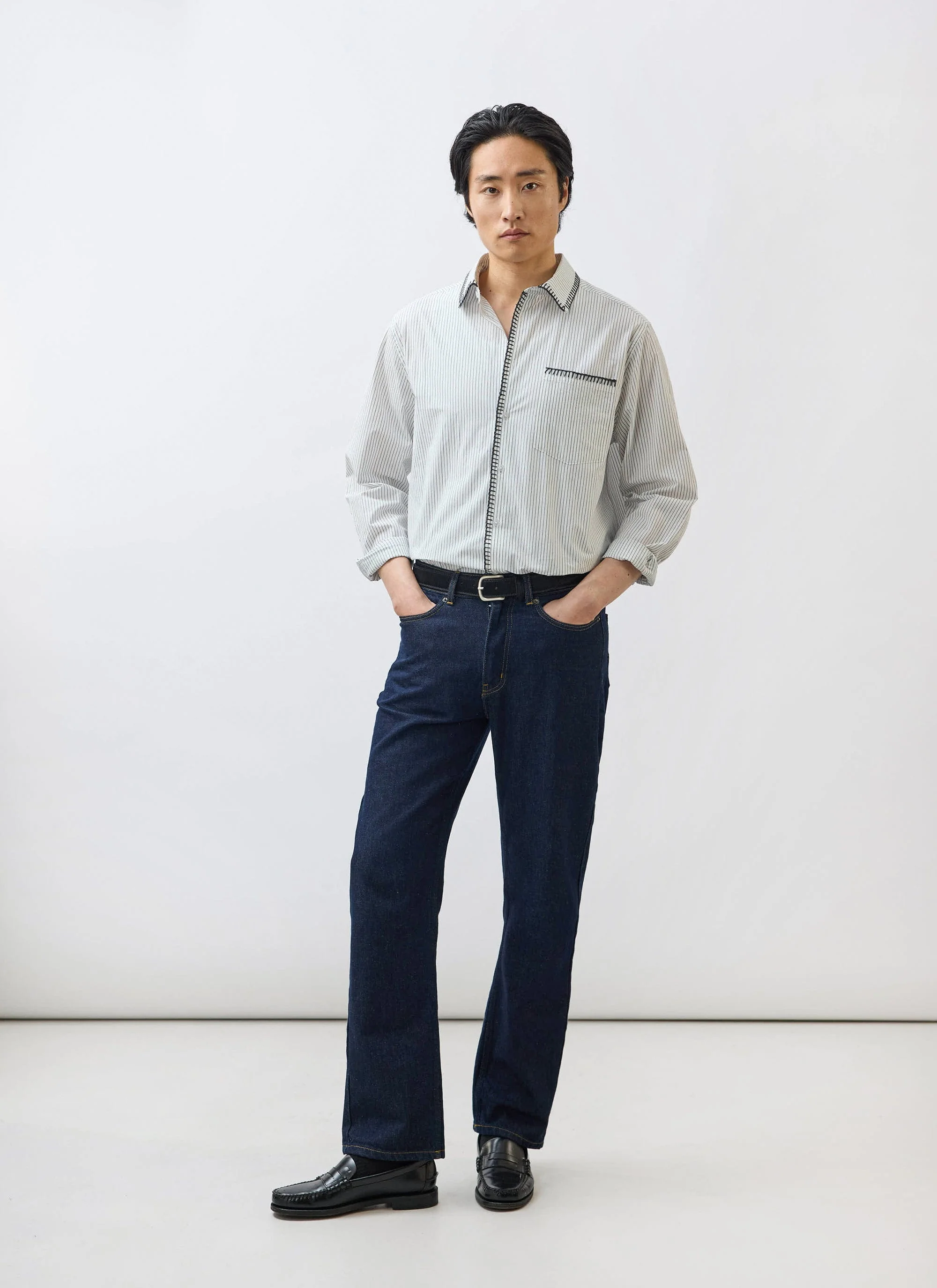 Index Stripe Pearce Shirt | Cotton | Cream - Image 5