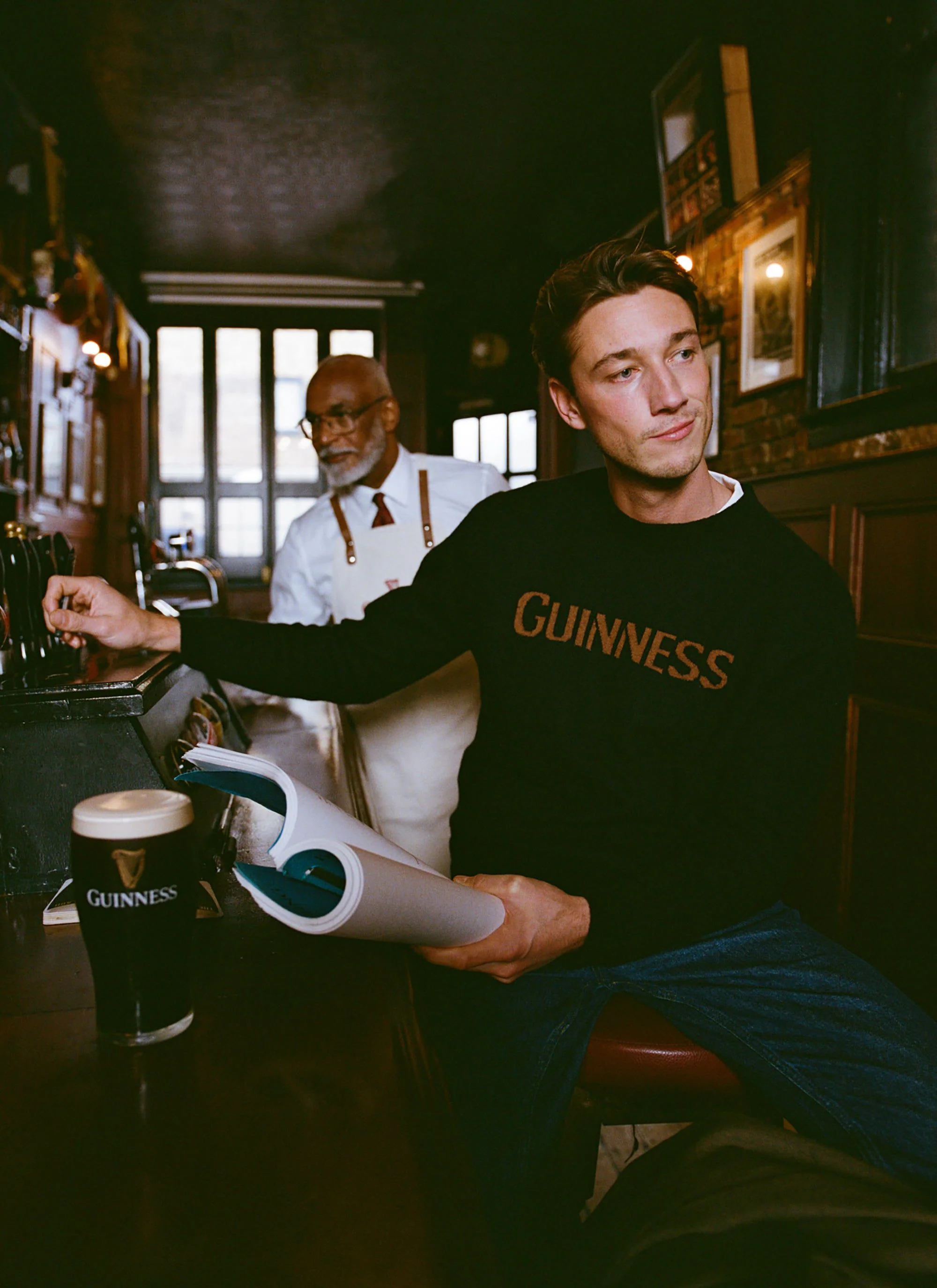 Jacquard Merino Wool Jumper | Guinness x Percival | Navy - Image 9