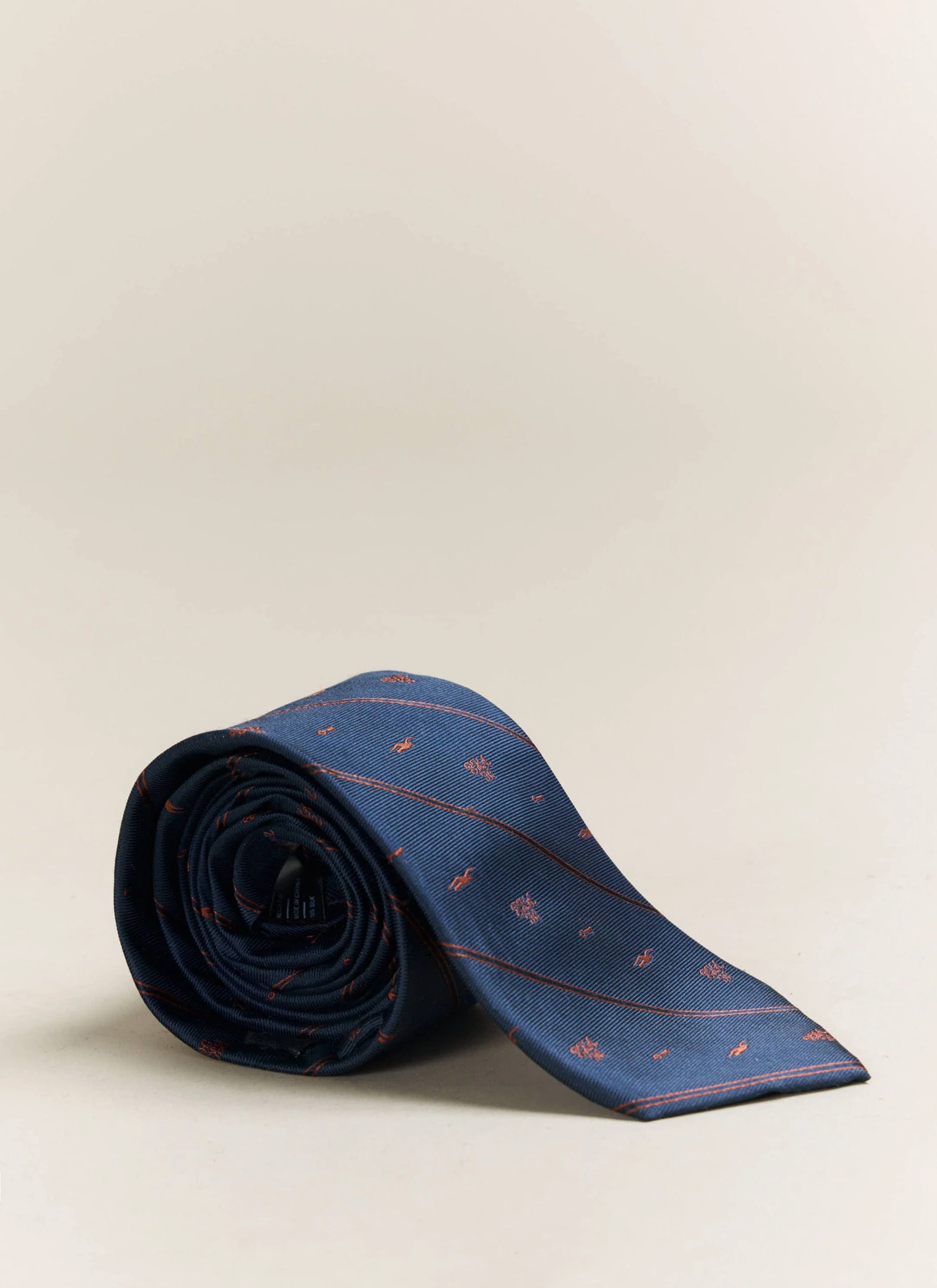 Jacquard Stripe Silk Tie | Brighton & Hove Albion F.C. x Percival | Navy - Image 4