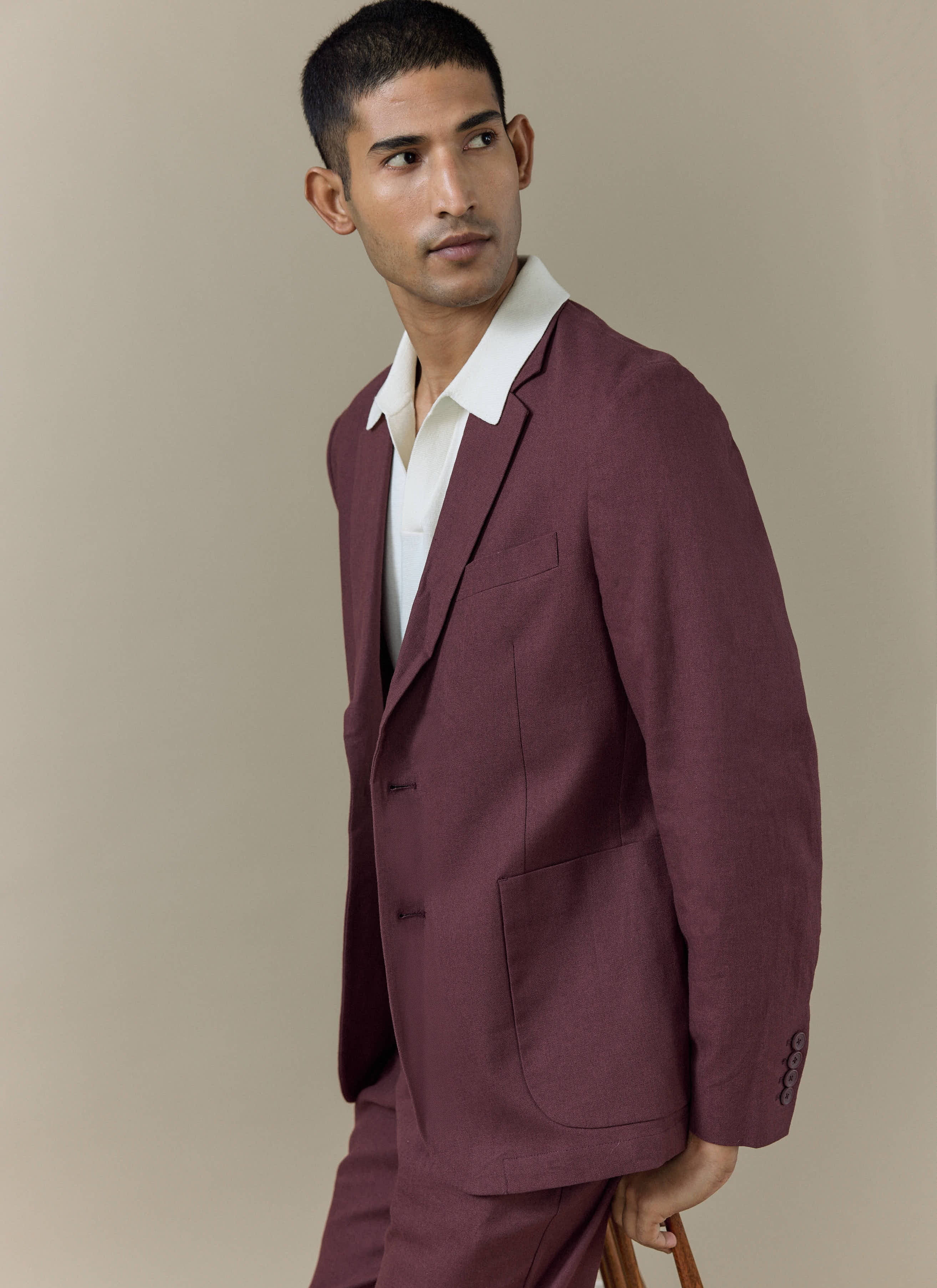 Laurence Knitted Polo | Linen Lyocell Blend | Cream - Image 7