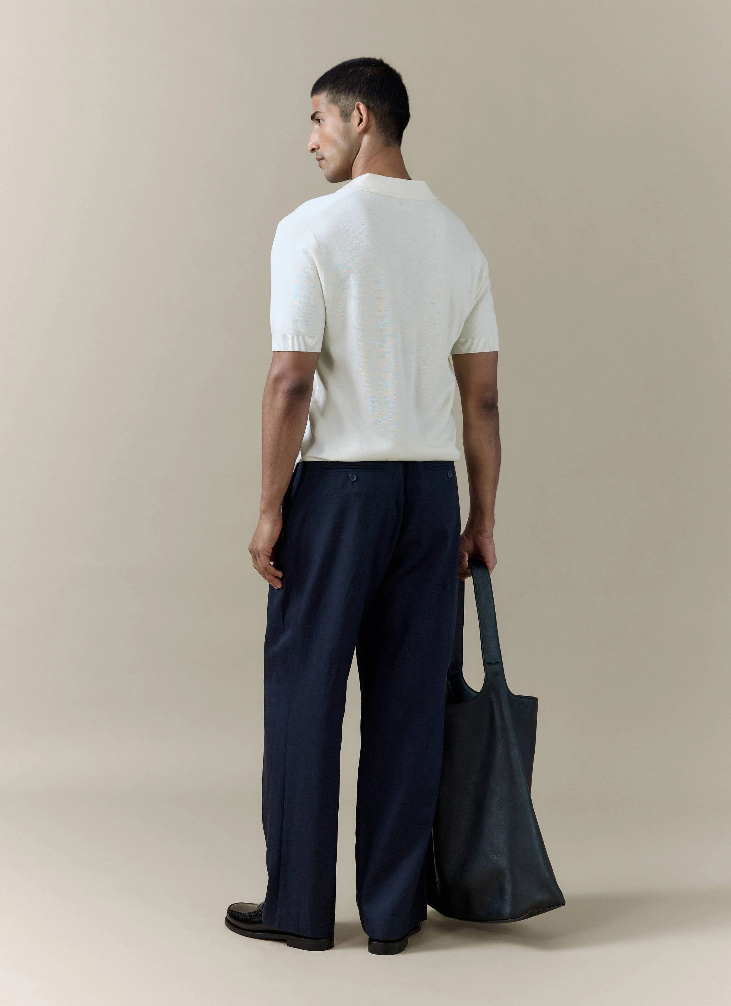 Laurence Knitted Polo | Linen Lyocell Blend | Cream - Image 8