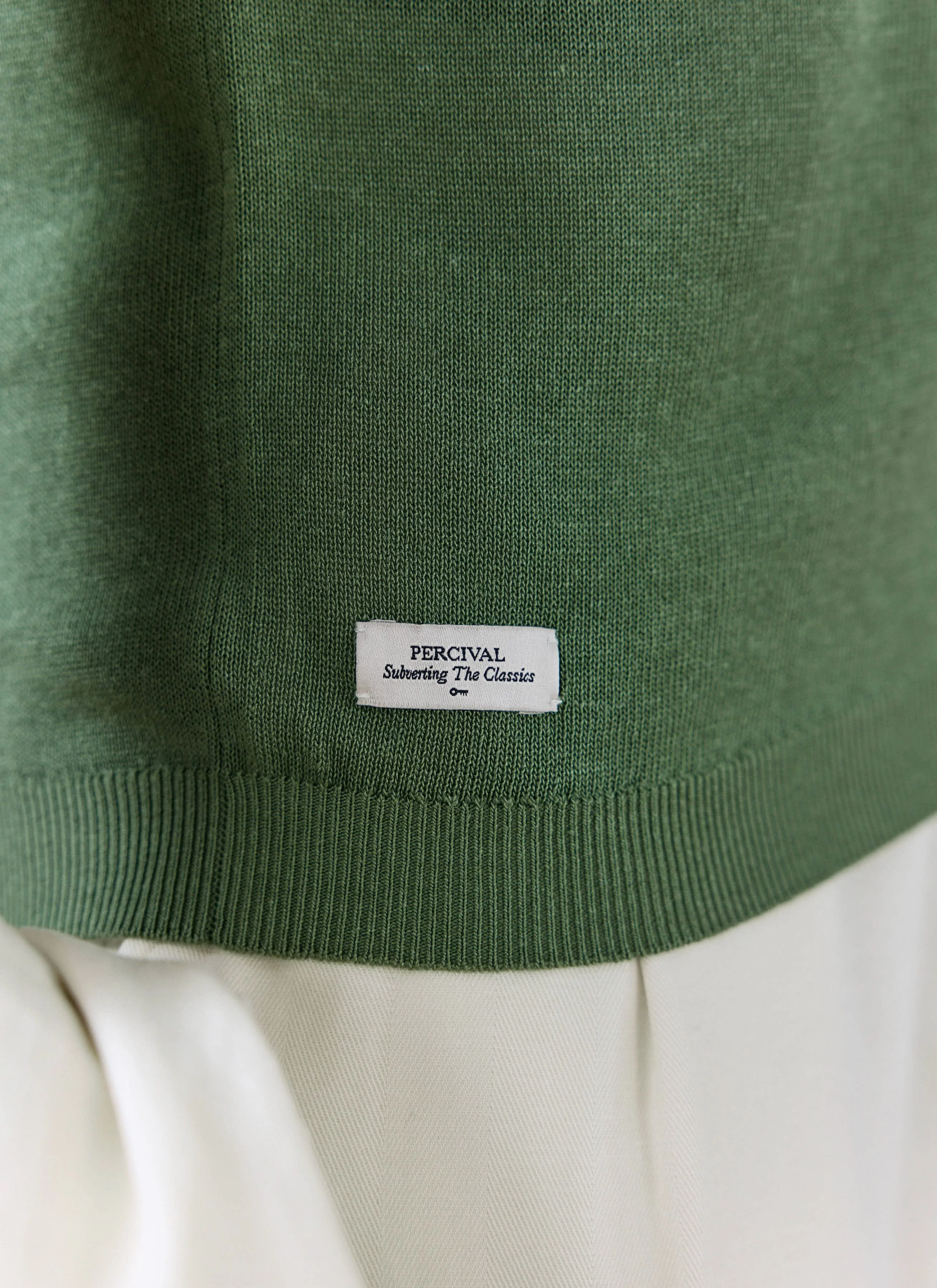 Laurence Knitted Polo | Linen Lyocell Blend | Forest - Image 5