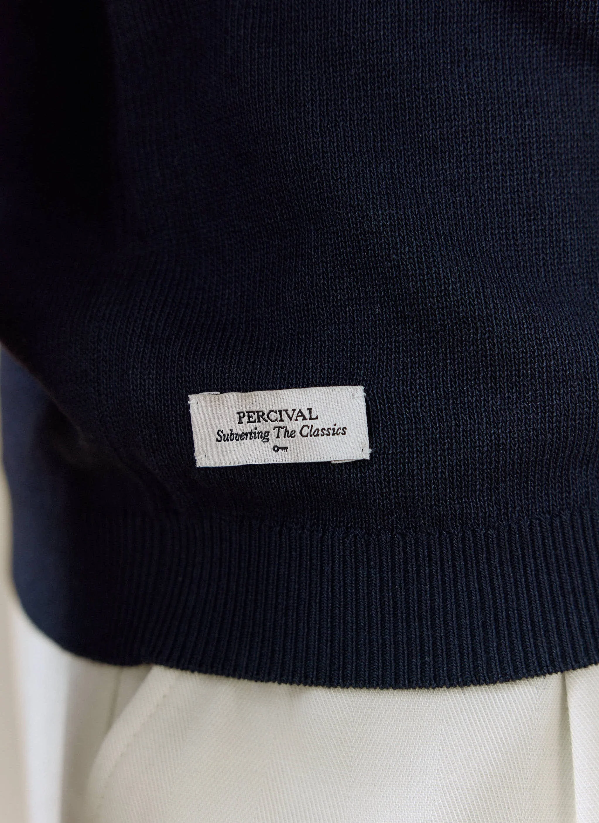 Laurence Knitted Polo | Linen Lyocell Blend | Navy - Image 6