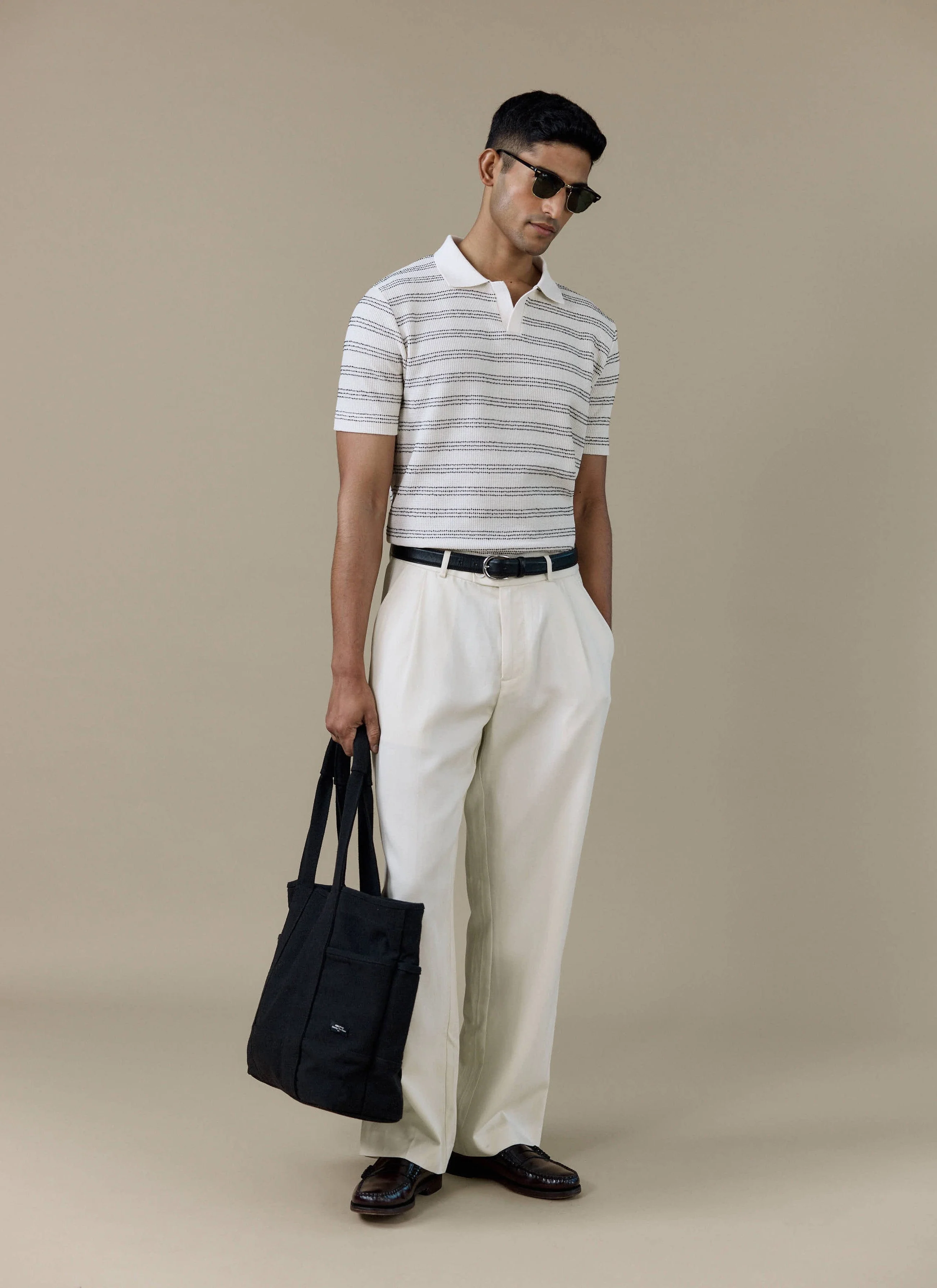 Laurent Polo | Cotton | Cream Stripe - Image 6