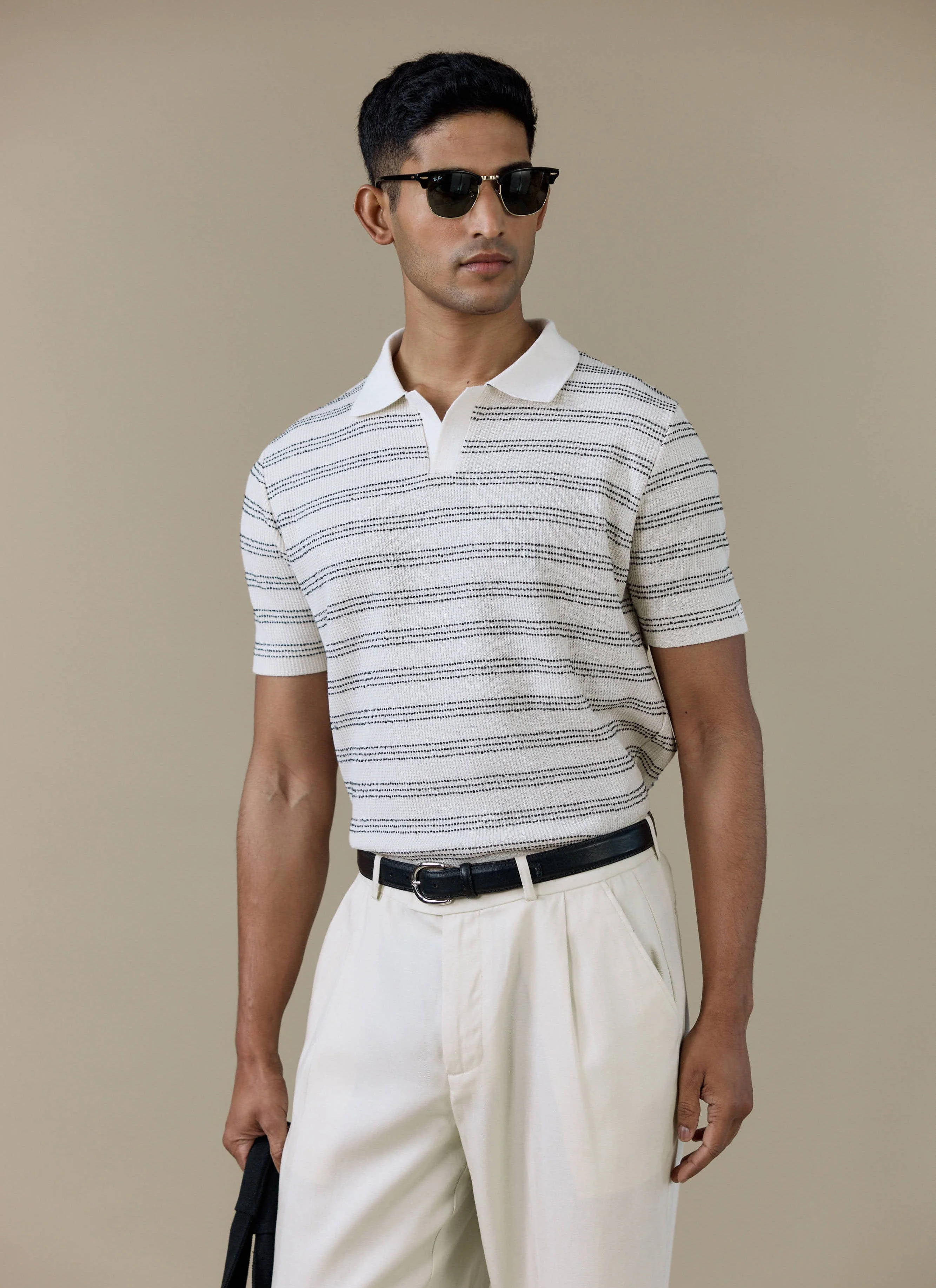 Laurent Polo | Cotton | Cream Stripe - Image 7