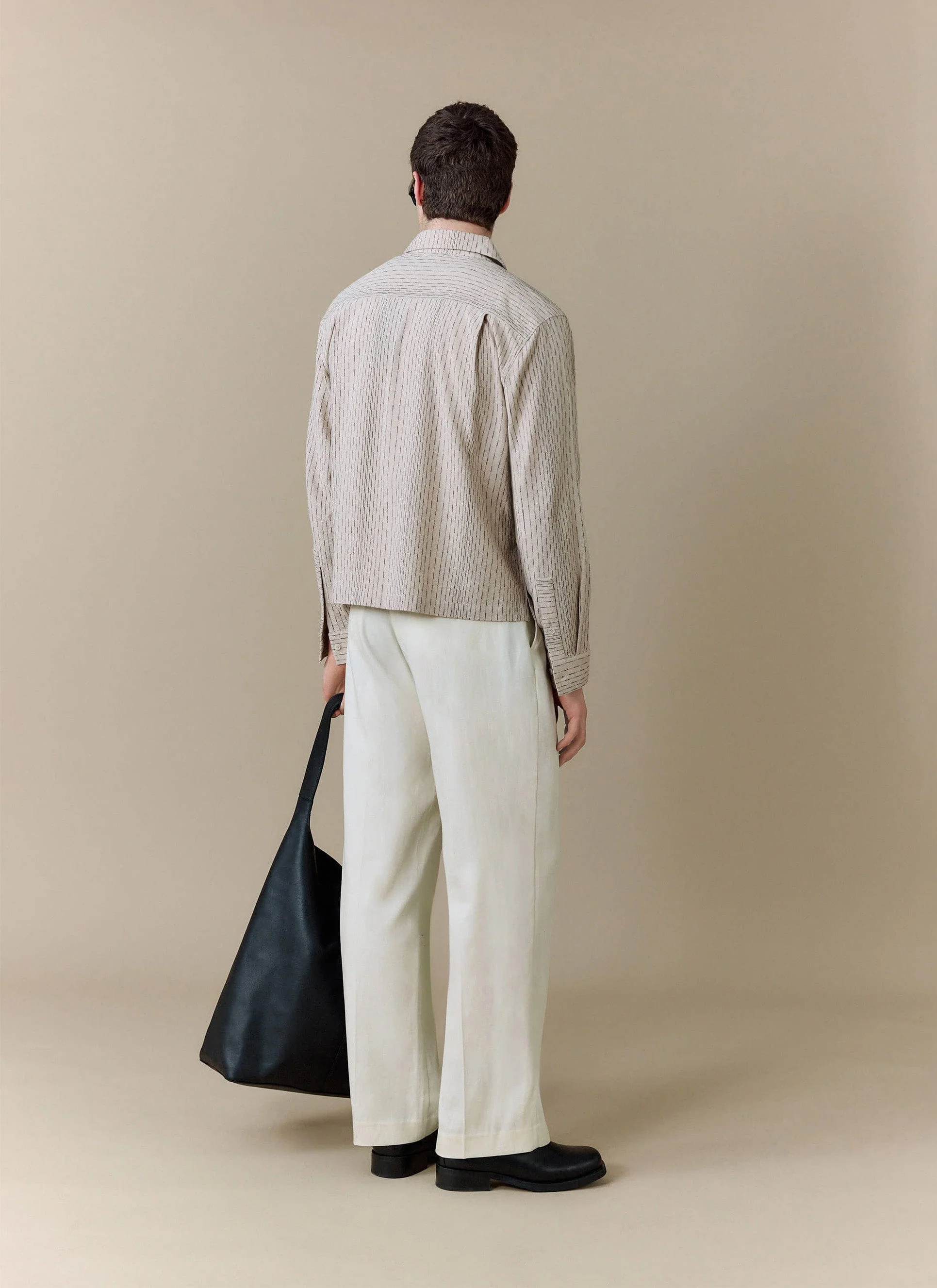 Leland Cuban Boxy Shirt | Cotton | Cream - Image 3