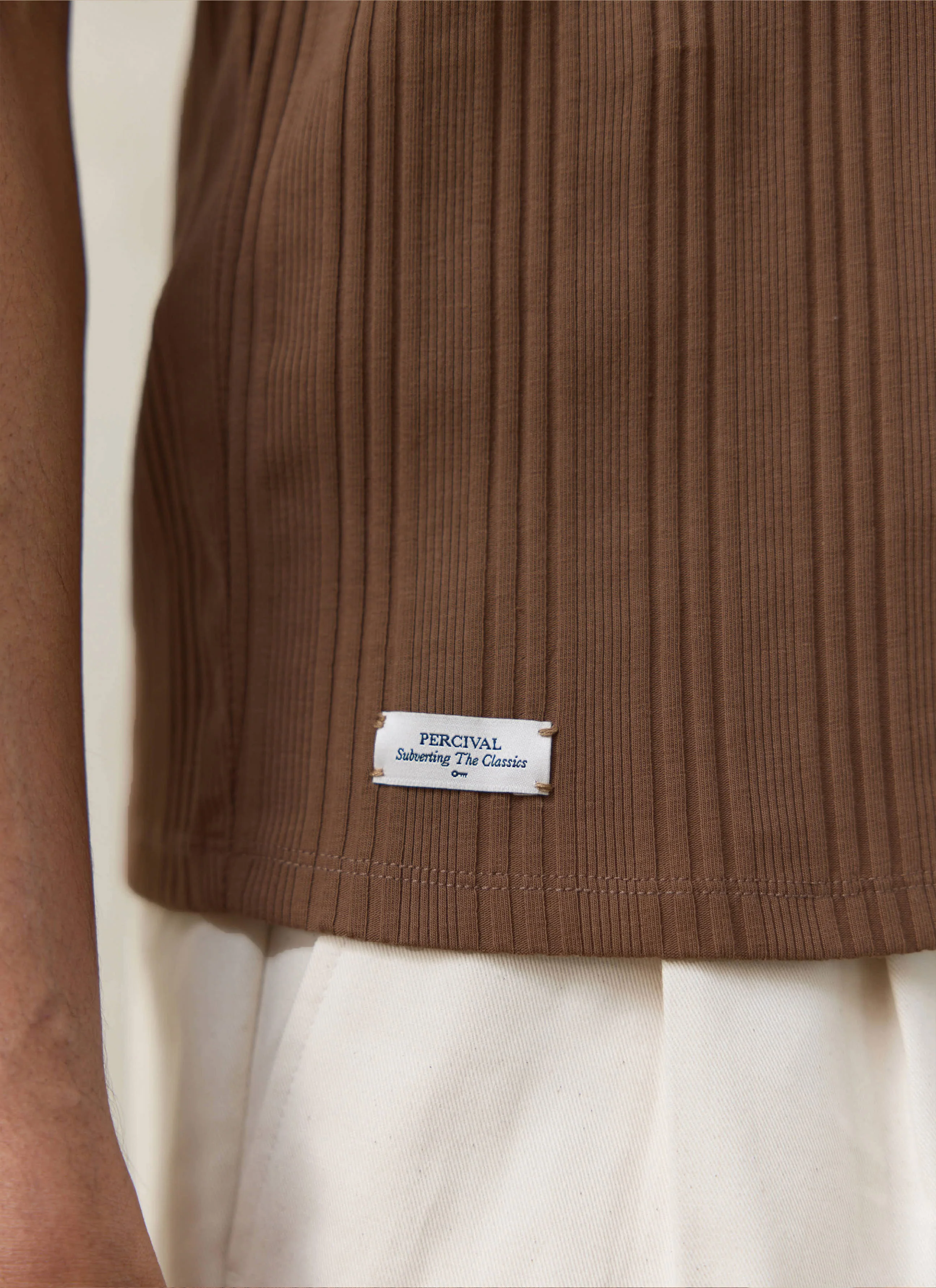 Leon Ribbed Vest | Cotton | Brown - Image 4