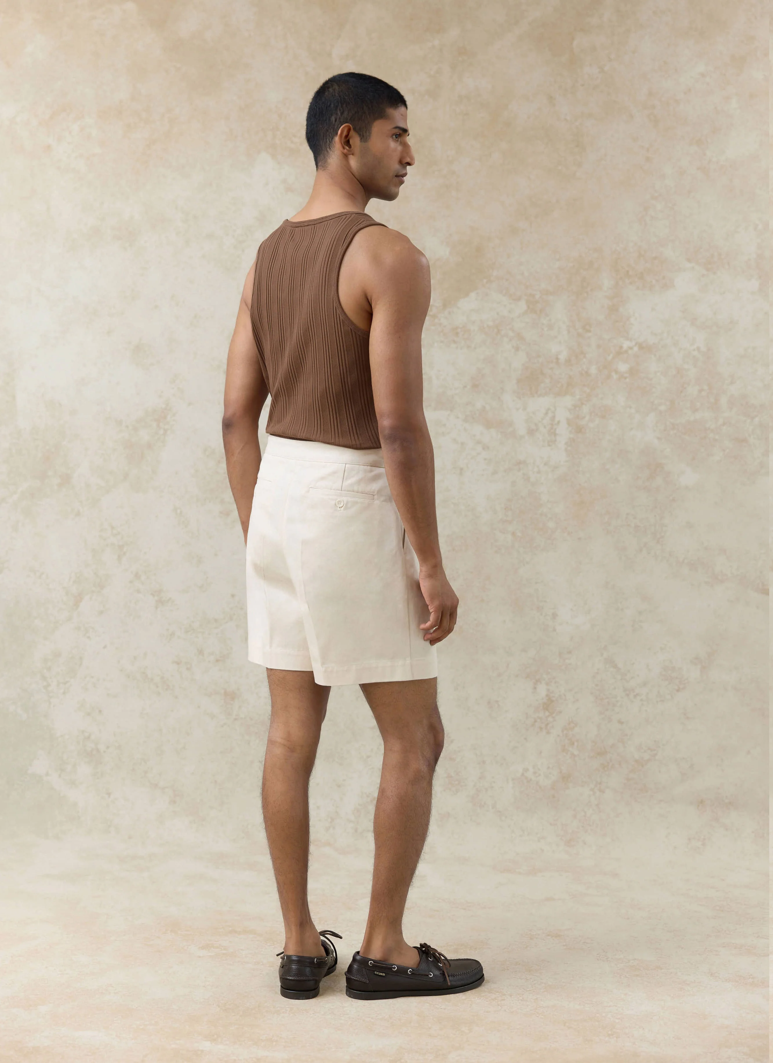 Leon Ribbed Vest | Cotton | Brown - Image 5