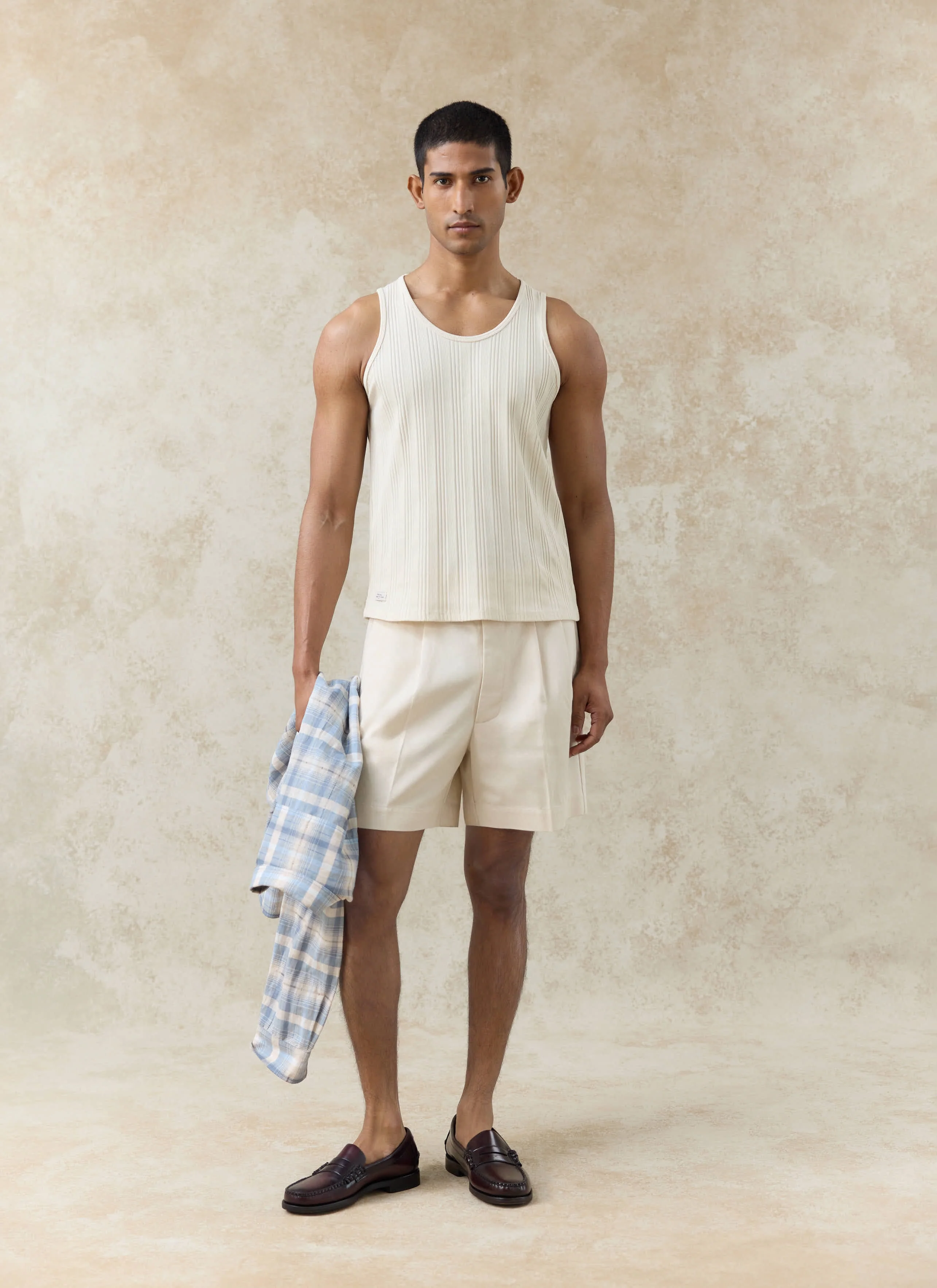 Leon Ribbed Vest | Cotton | Cream