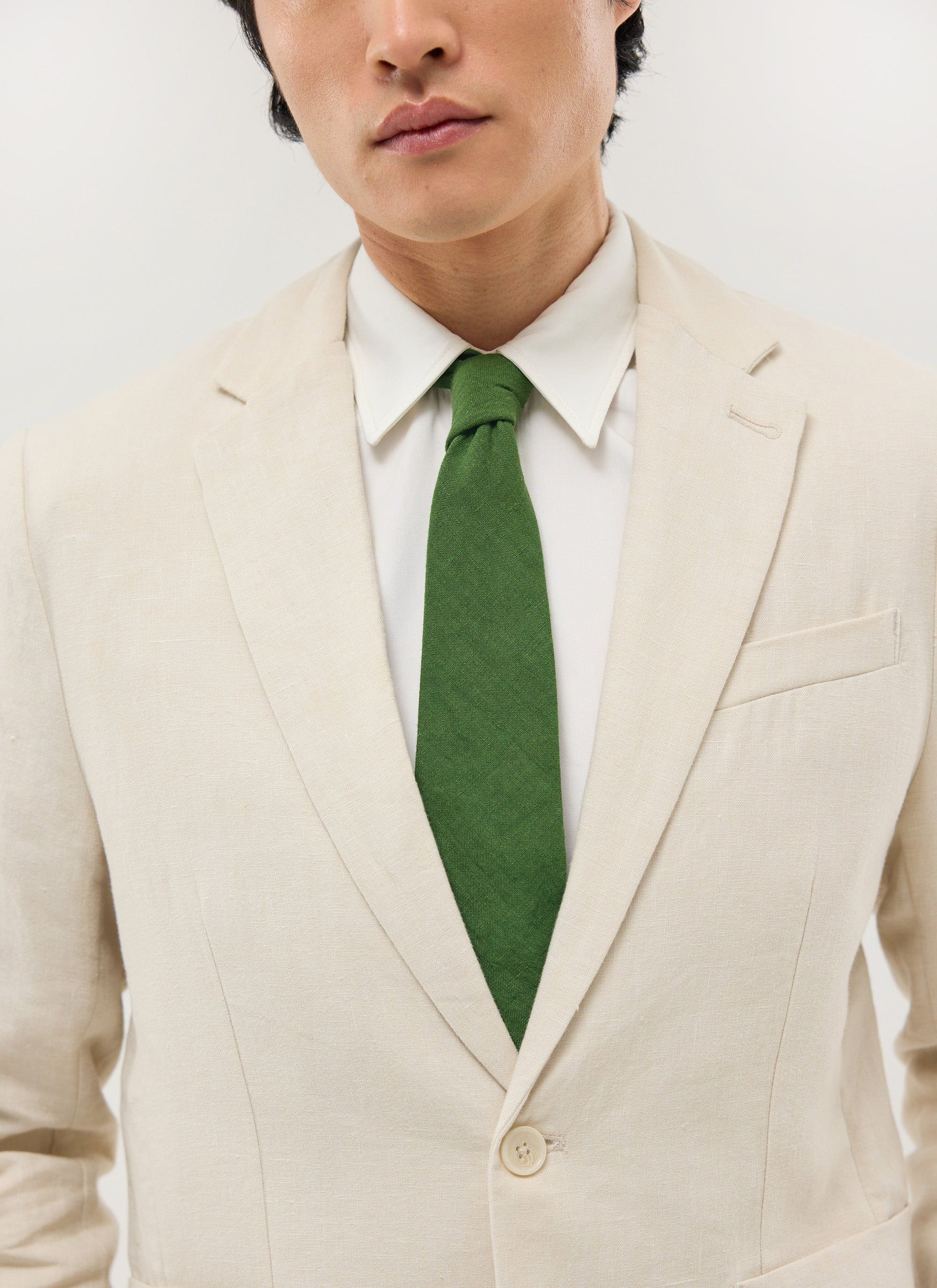 Linen Tie | Forest Green - Image 4