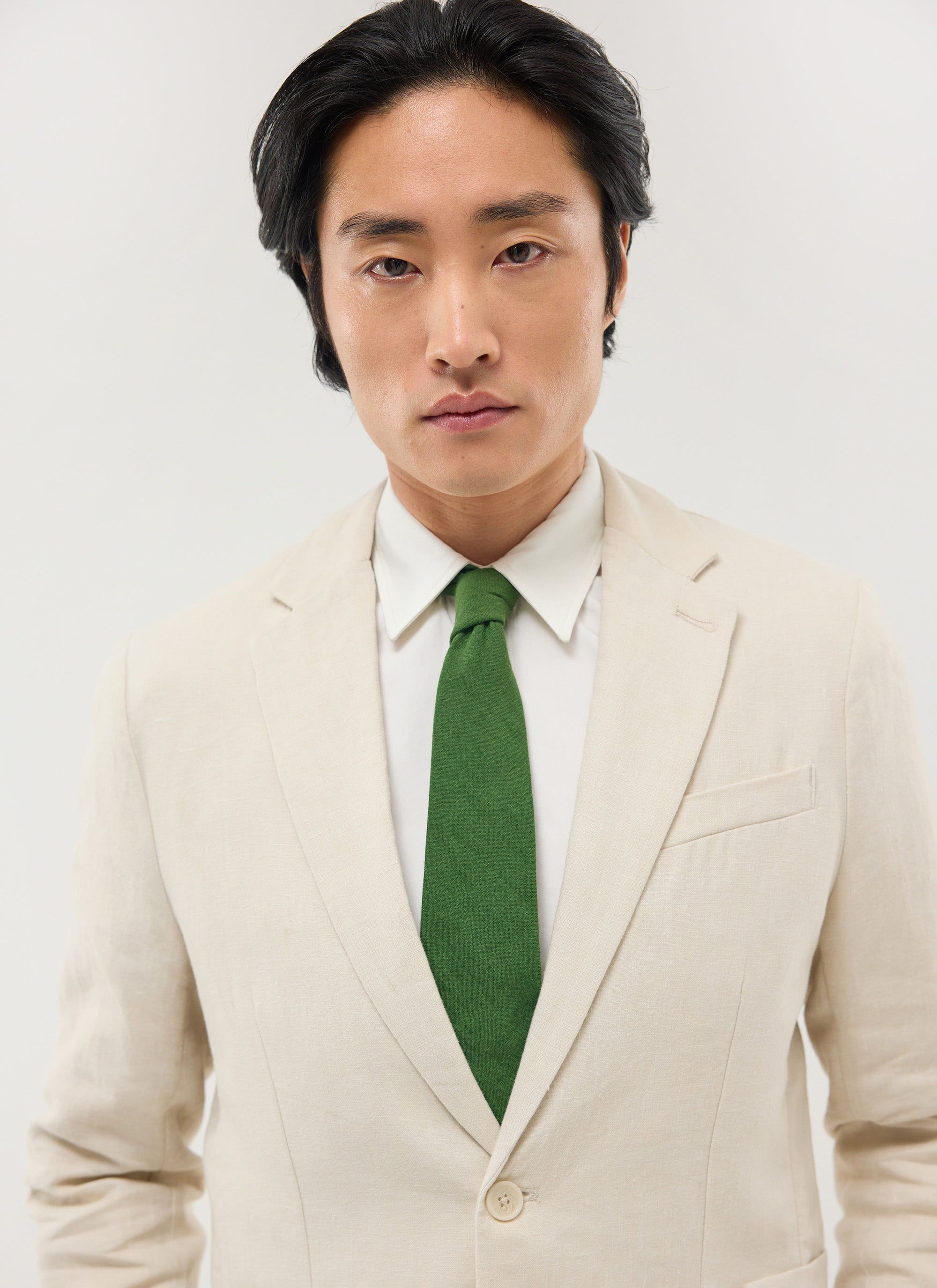 Linen Tie | Forest Green - Image 5