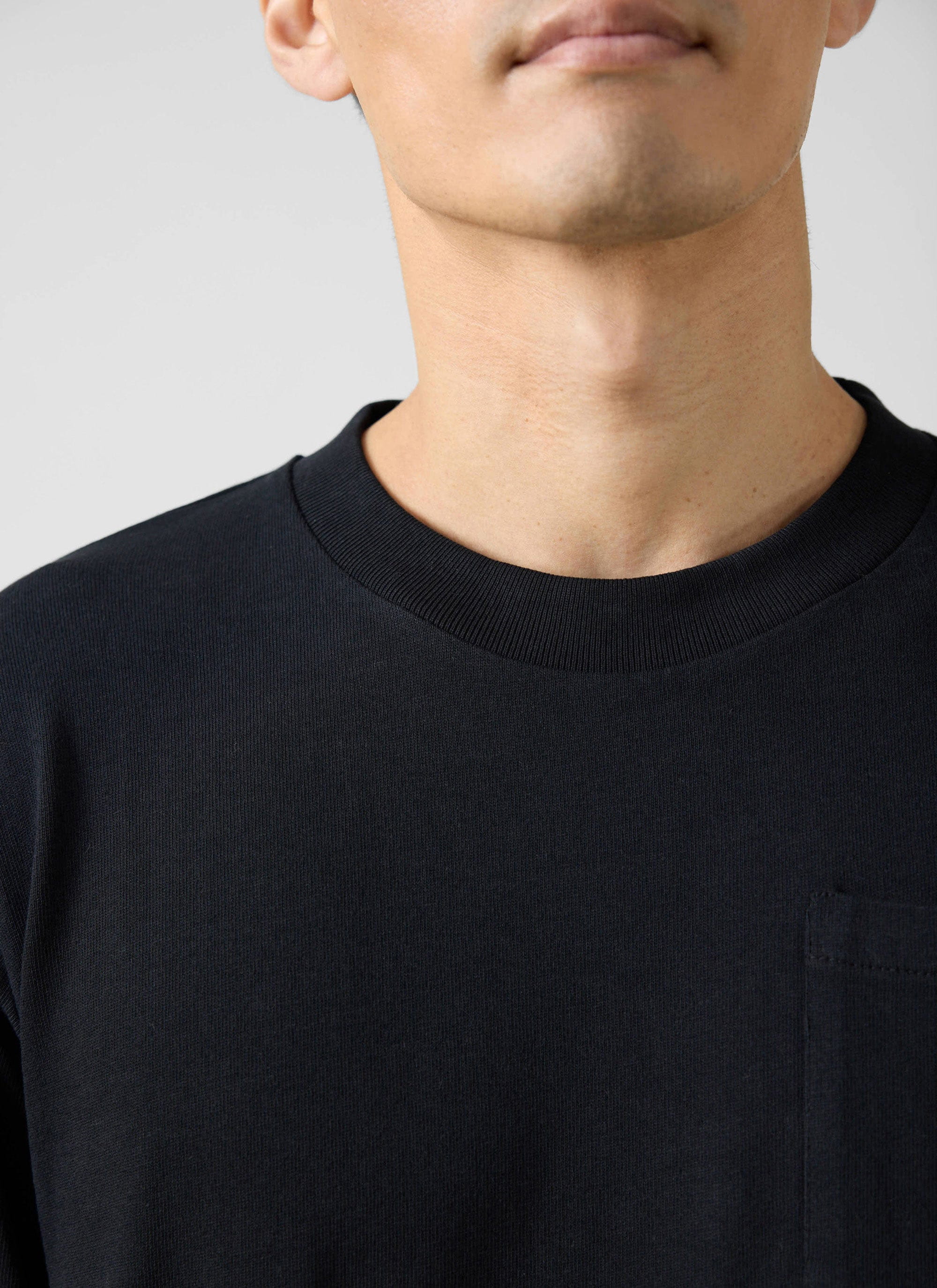Long Sleeve Pocket T Shirt | Organic Cotton | Black - Image 3
