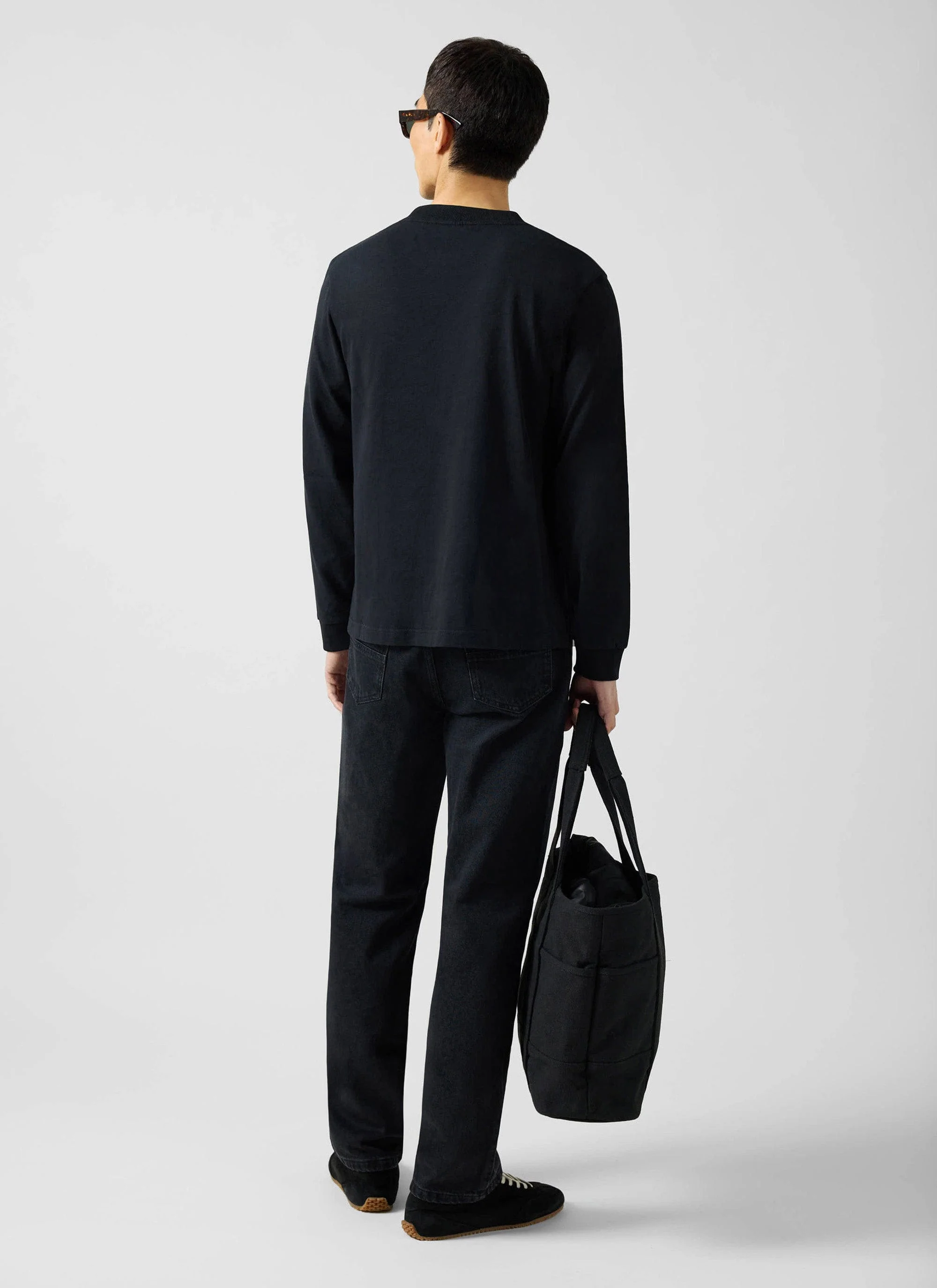 Long Sleeve Pocket T Shirt | Organic Cotton | Black - Image 5