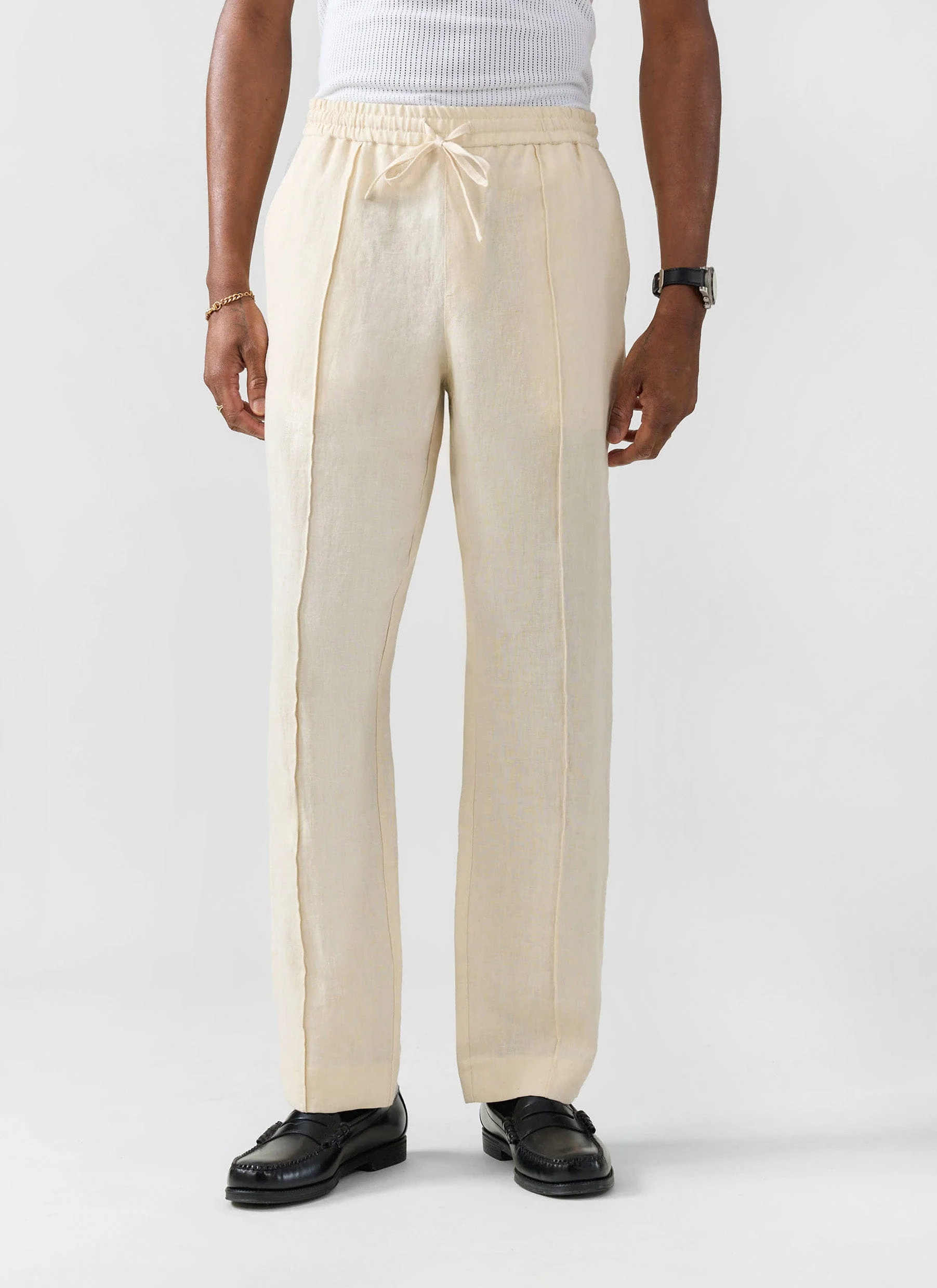 Lorena Wide Leg Trousers | Linen | Cream - Image 3