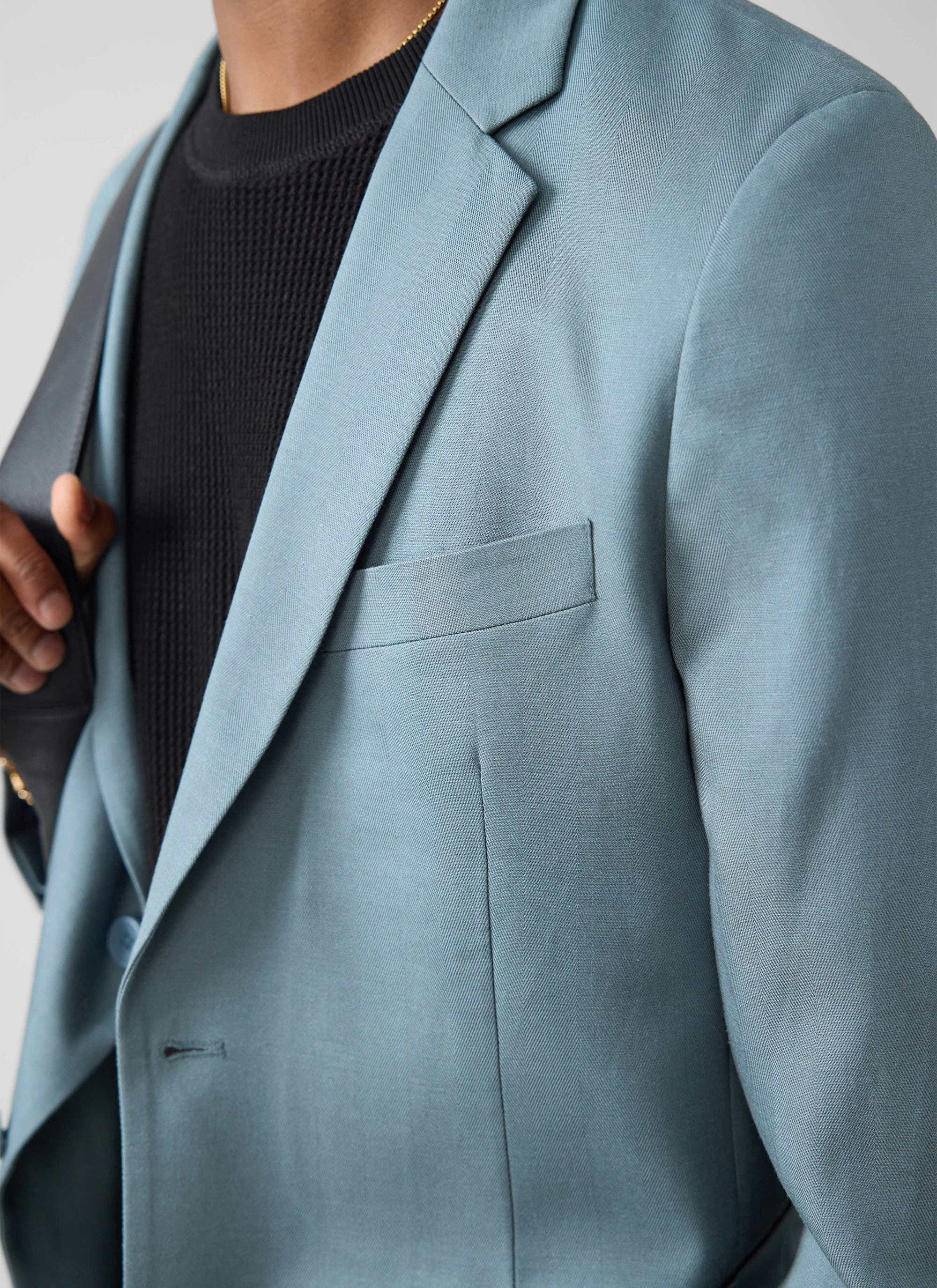 Lyocell Regular Blazer | Slate Blue - Image 3