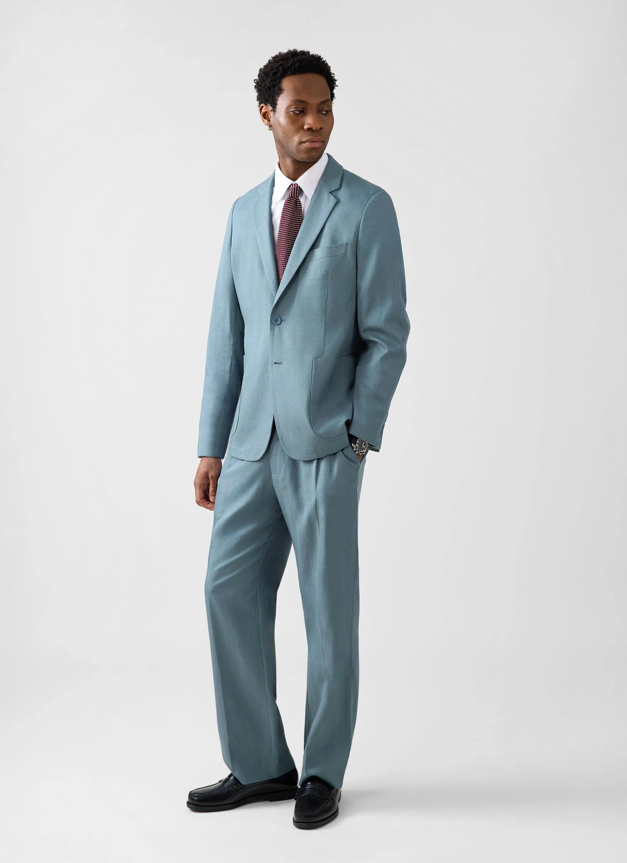 Lyocell Regular Blazer | Slate Blue - Image 5