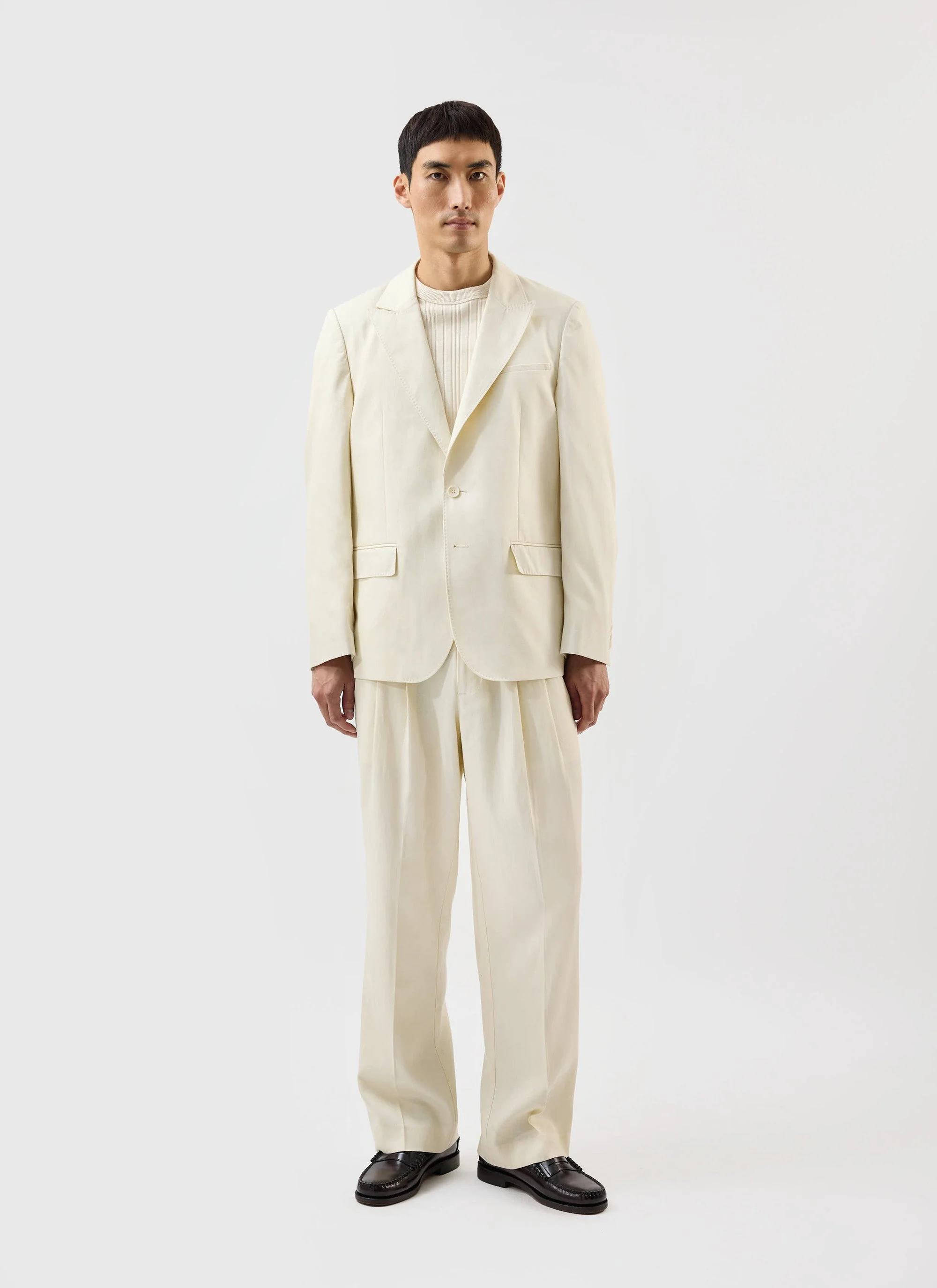 Lyocell Tailored Blazer | Percival x Warren | Cream - Image 4