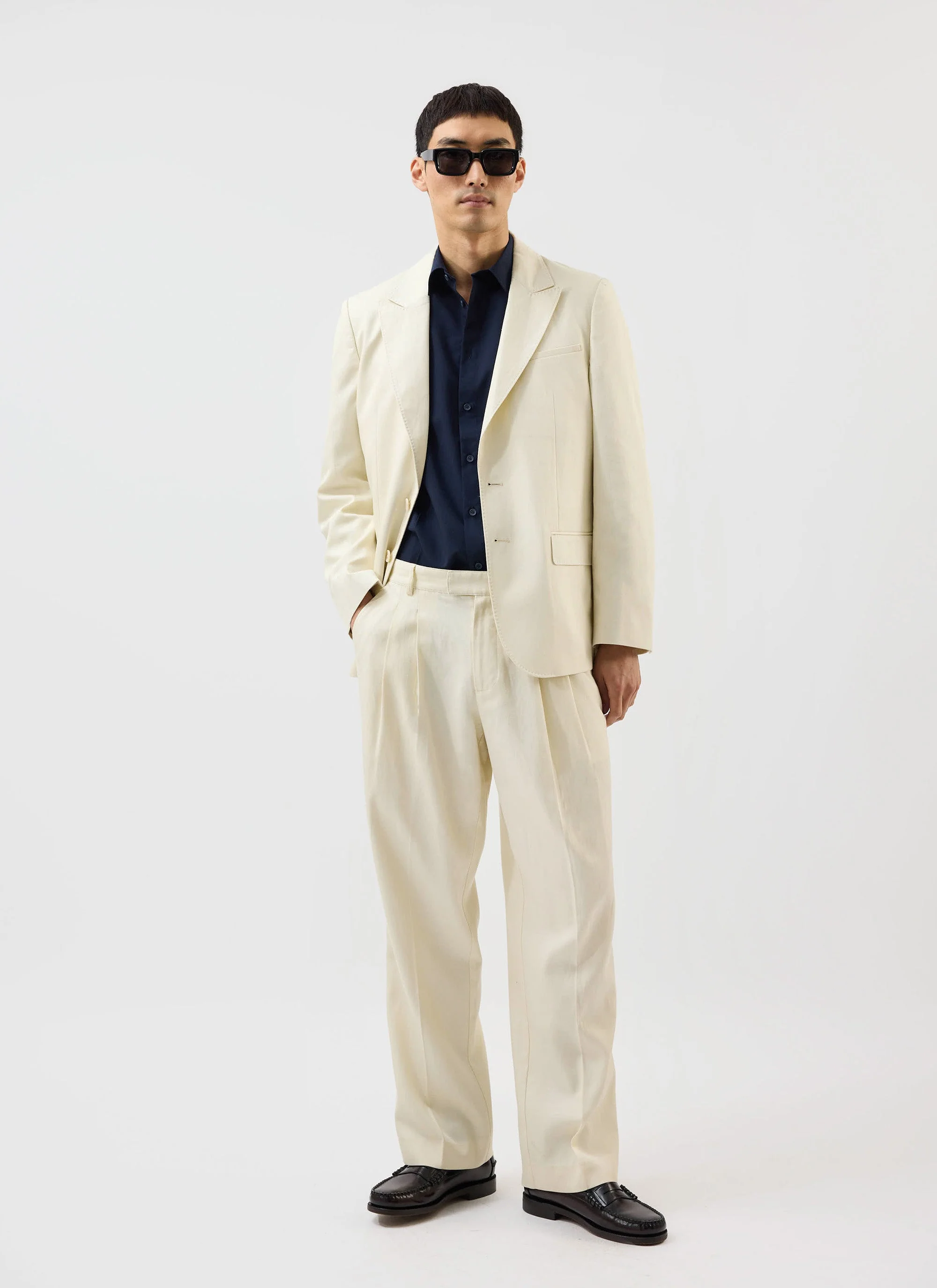 Lyocell Tailored Blazer | Percival x Warren | Cream - Image 8