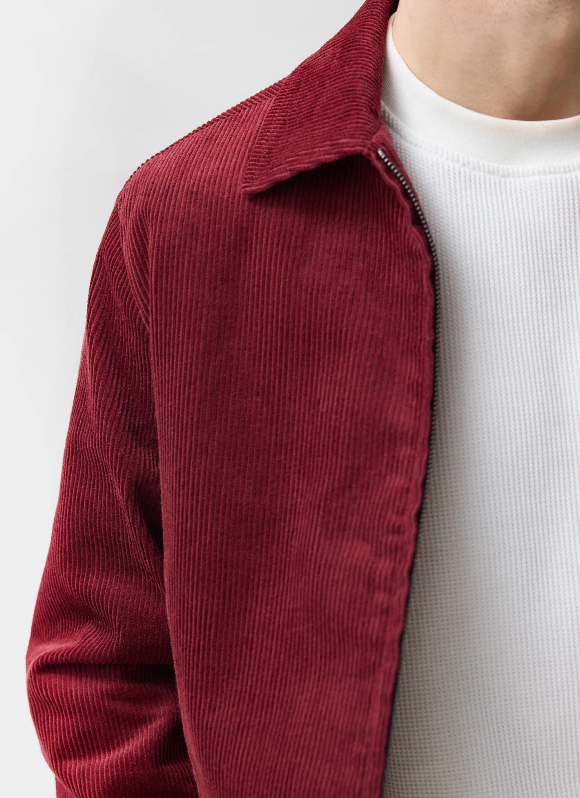 Marcel Cord Jacket | Cotton | Burgundy - Image 2