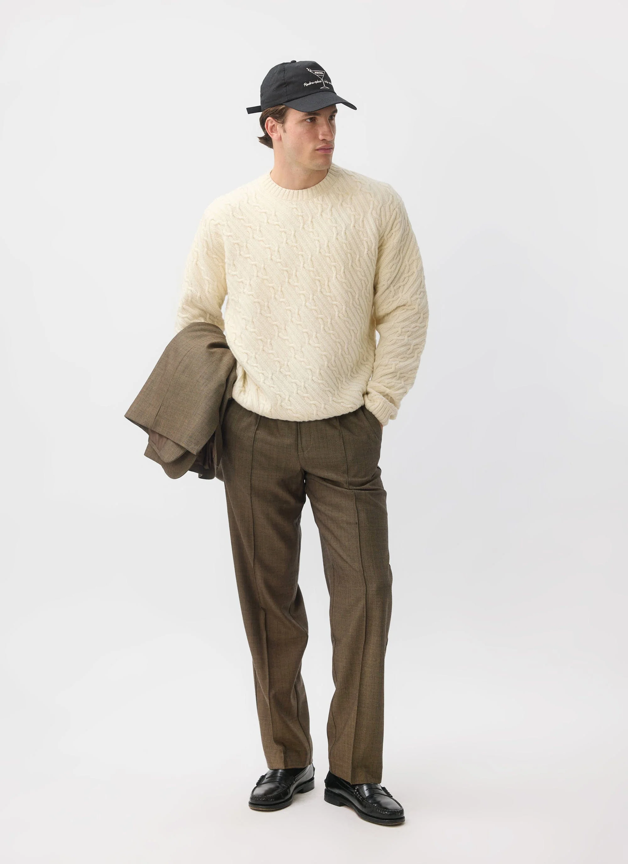 Melville Cable Knit Jumper | Wool | Cream - Image 8