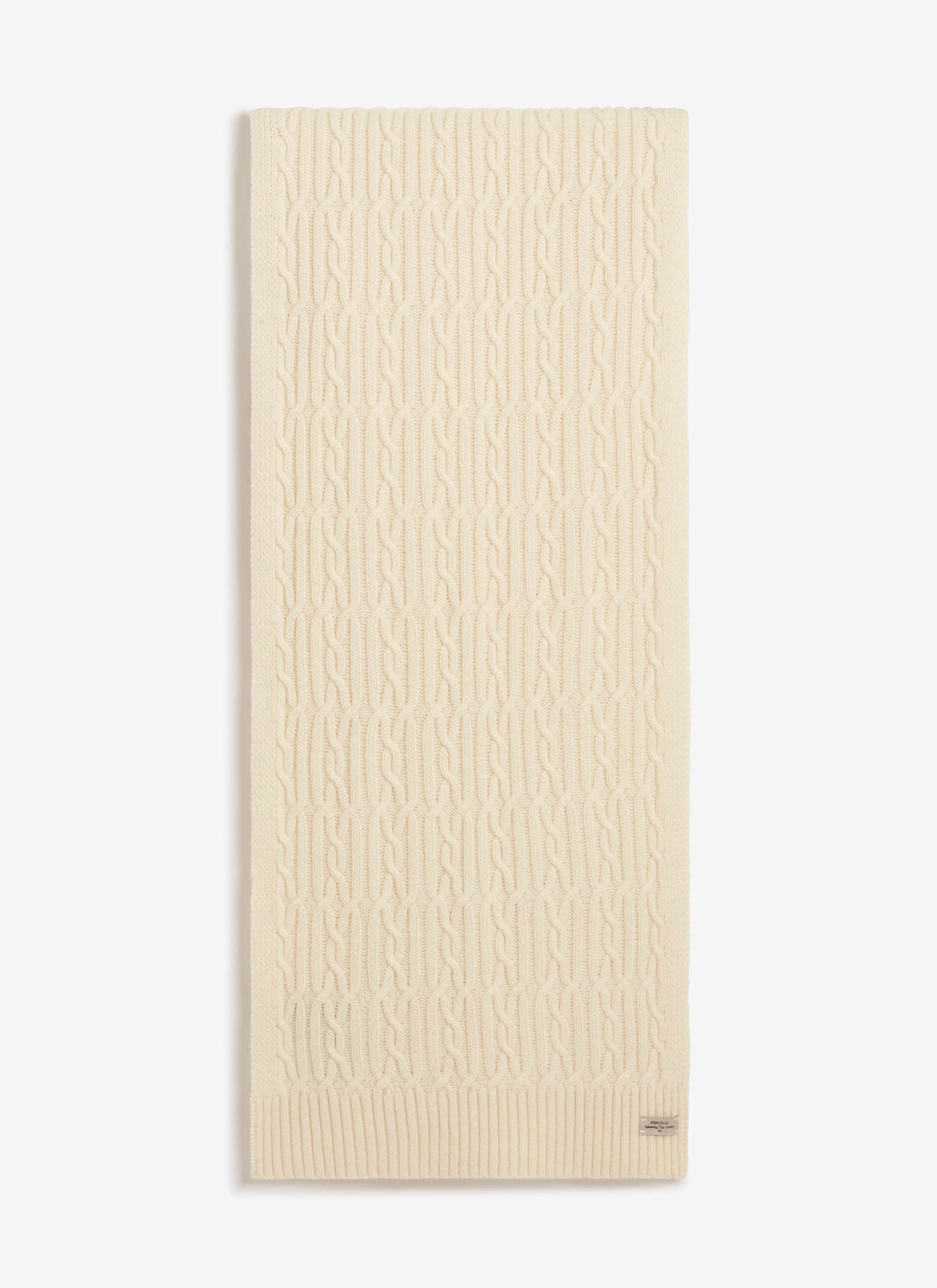 Melville Cable Knited Scarf | Wool | Cream - Image 3