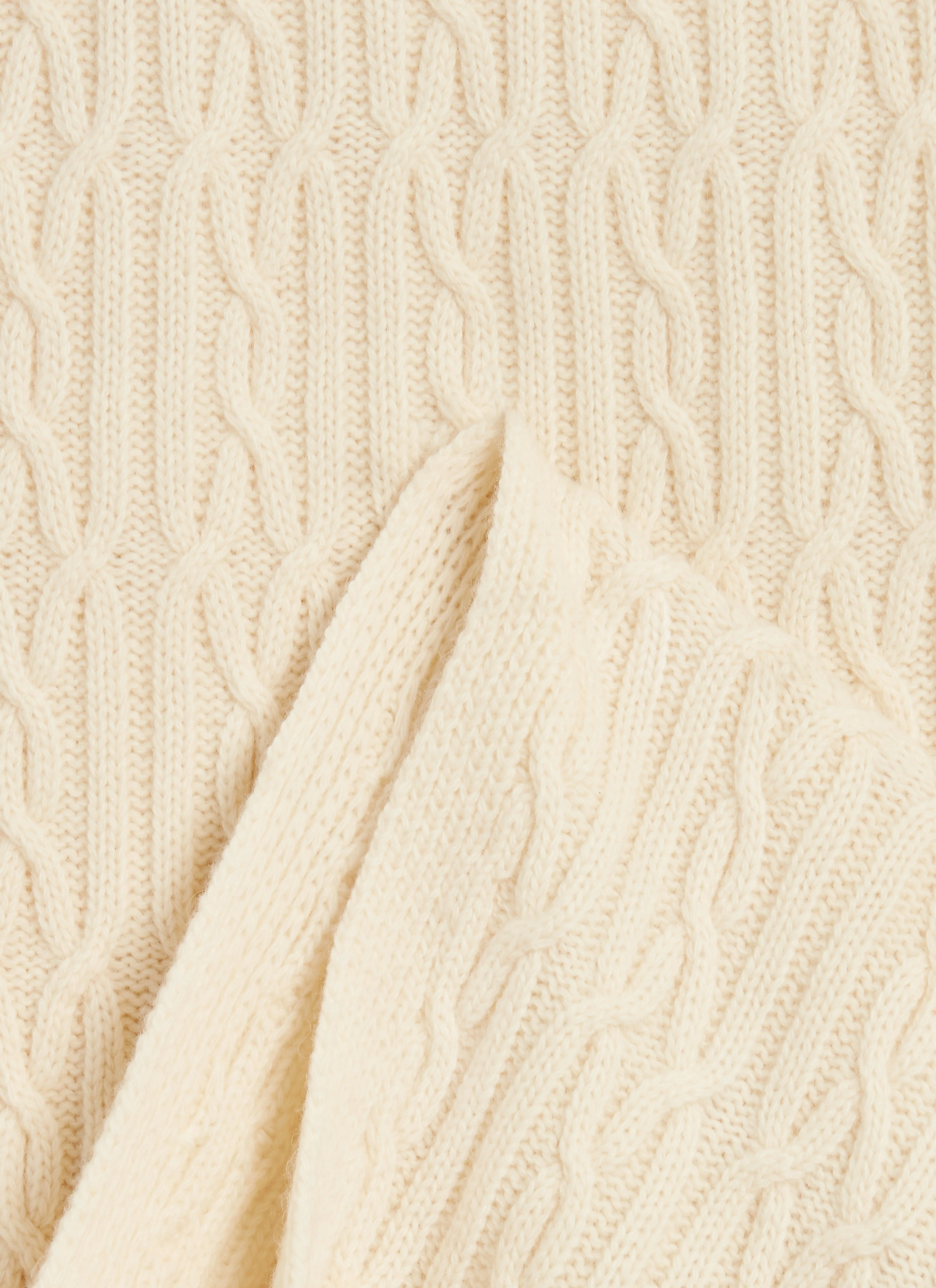Melville Cable Knited Scarf | Wool | Cream - Image 5