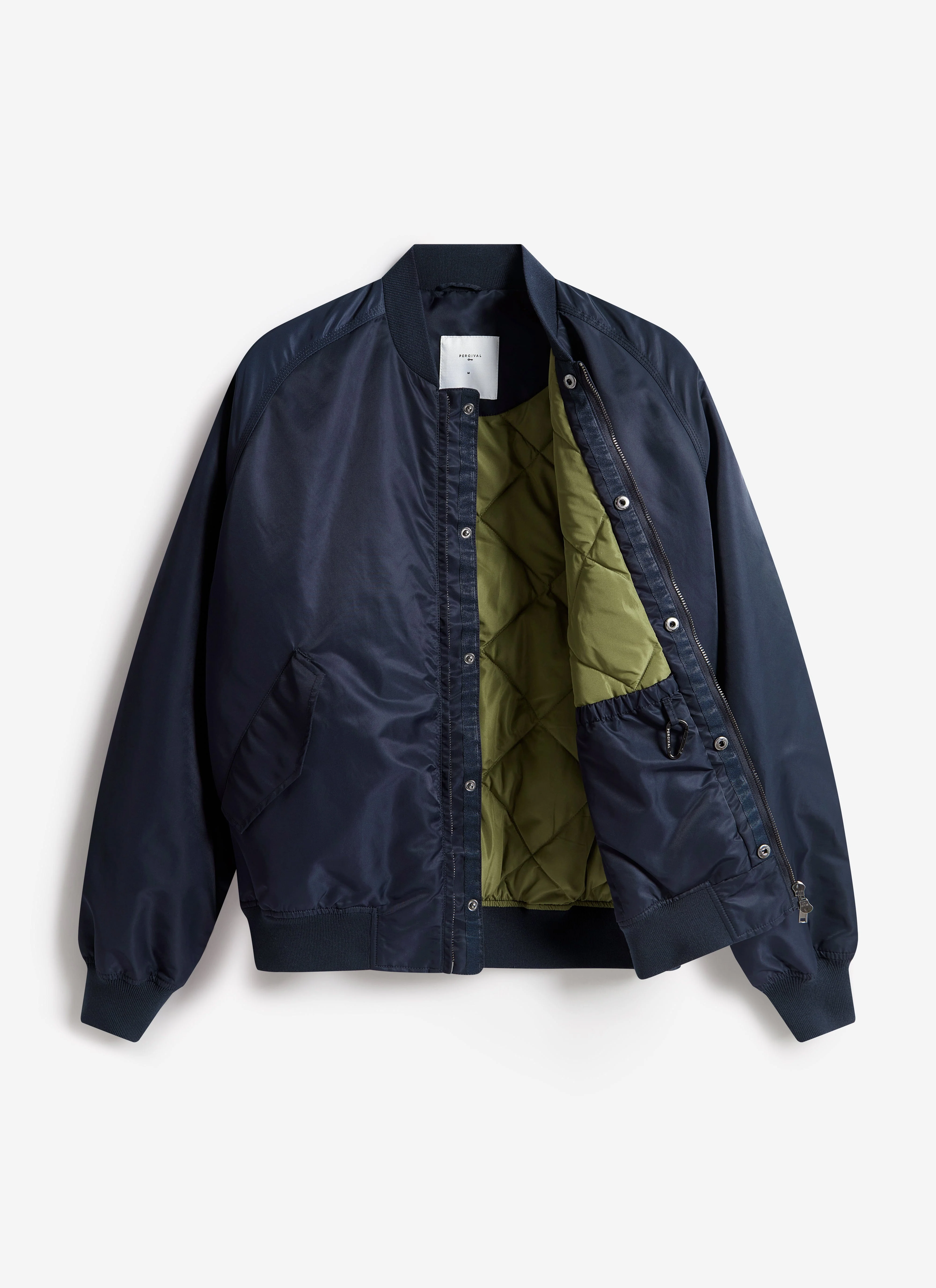 Bomber Jacket | Nylon | Midnight with Olive - Image 7
