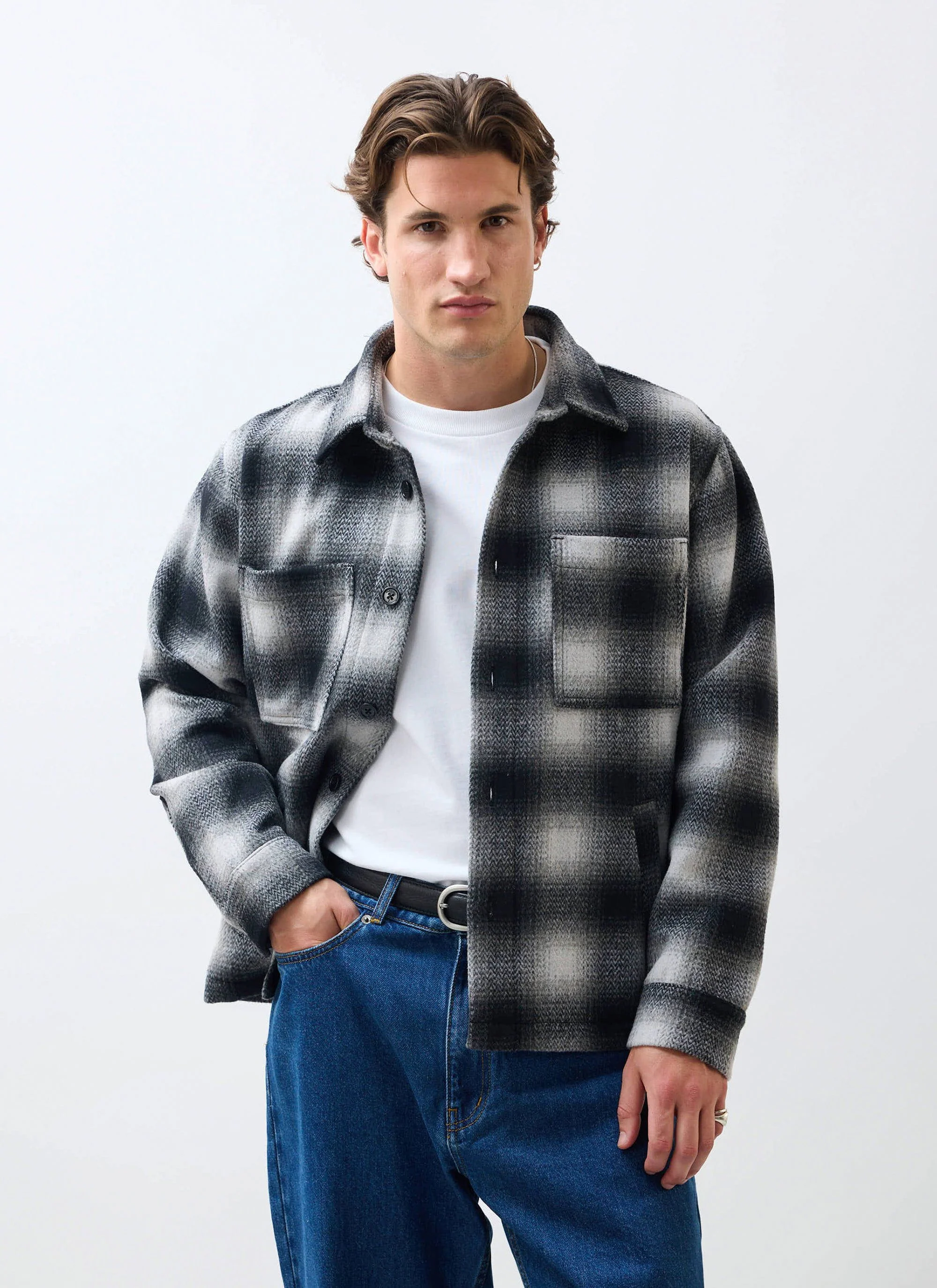 Check Overshirt | Grey - Image 3
