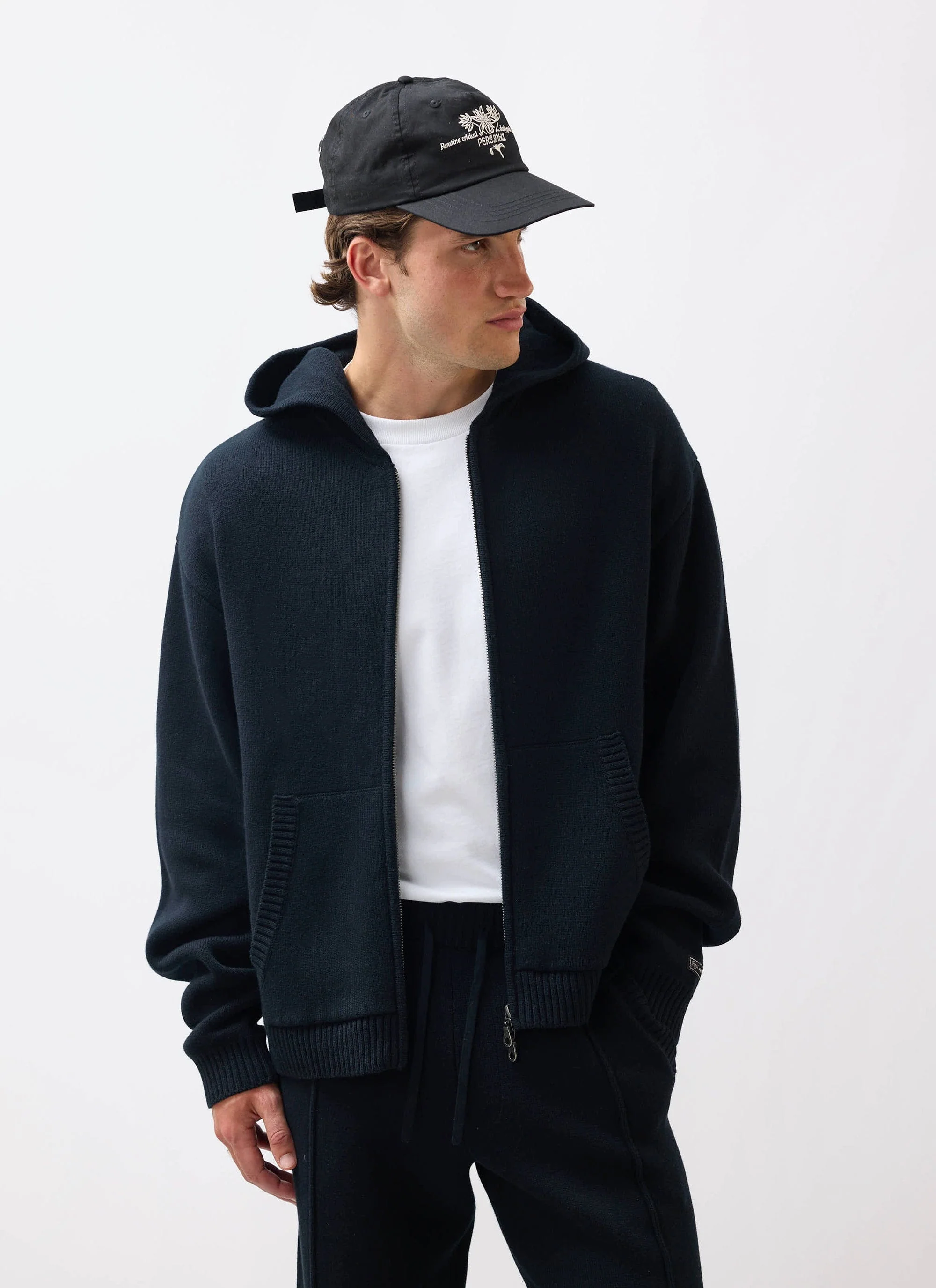 Chronicle Knitted Hoodie | Cotton | Black