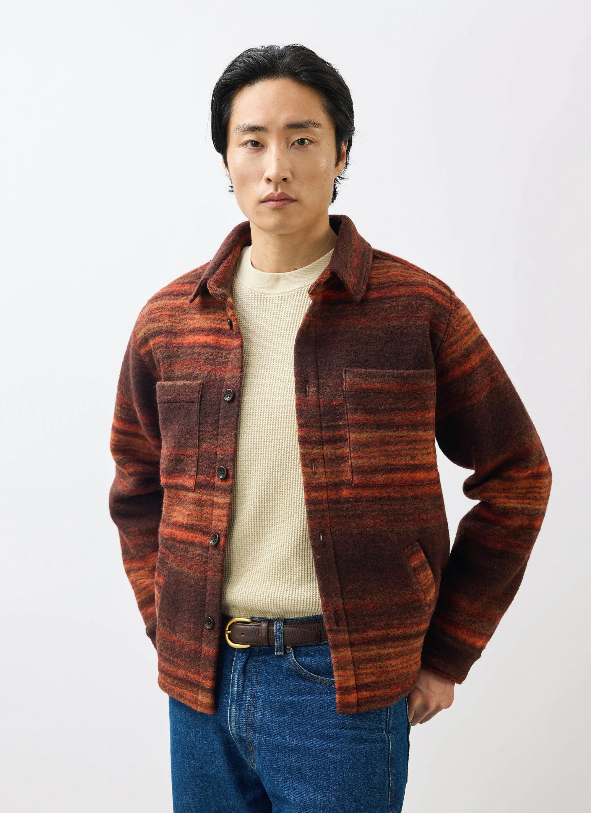 Mississippi Jacquard Overshirt | Boiled Wool | Multi - Image 3