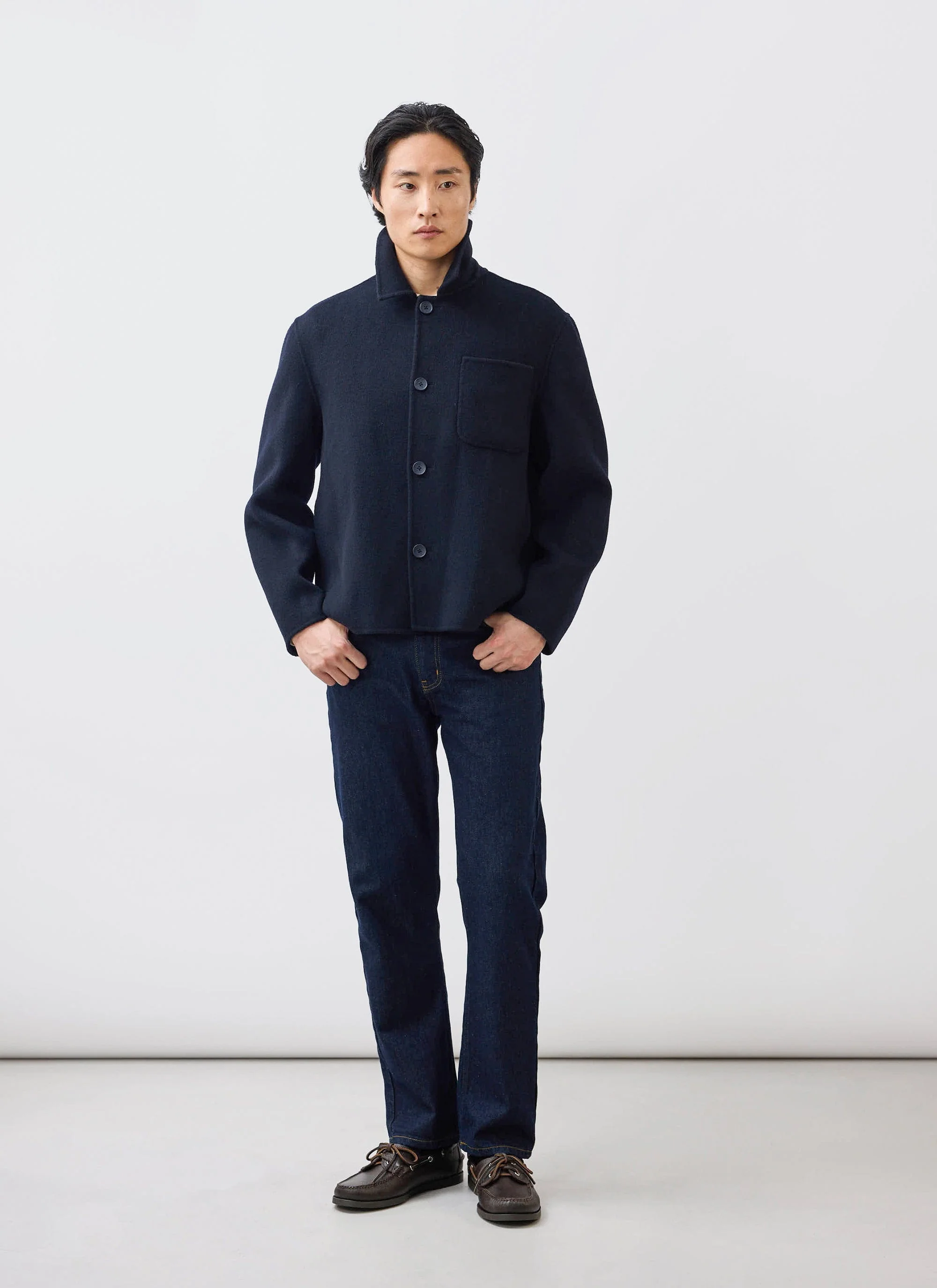 Heavy Wool Overshirt | Navy - Image 4