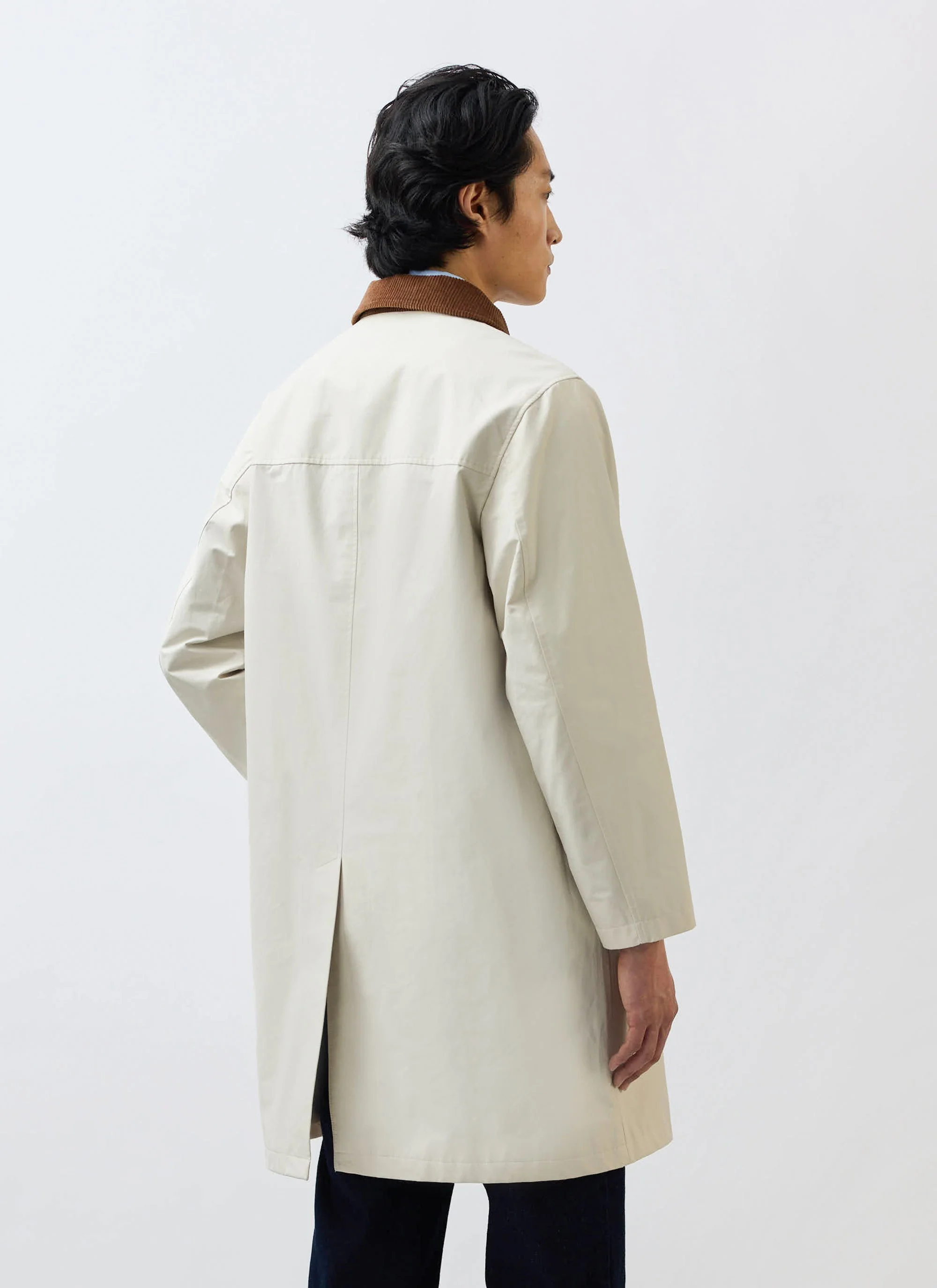 Cord Collar Relaxed Trench Coat | Cotton | Stone - Image 8