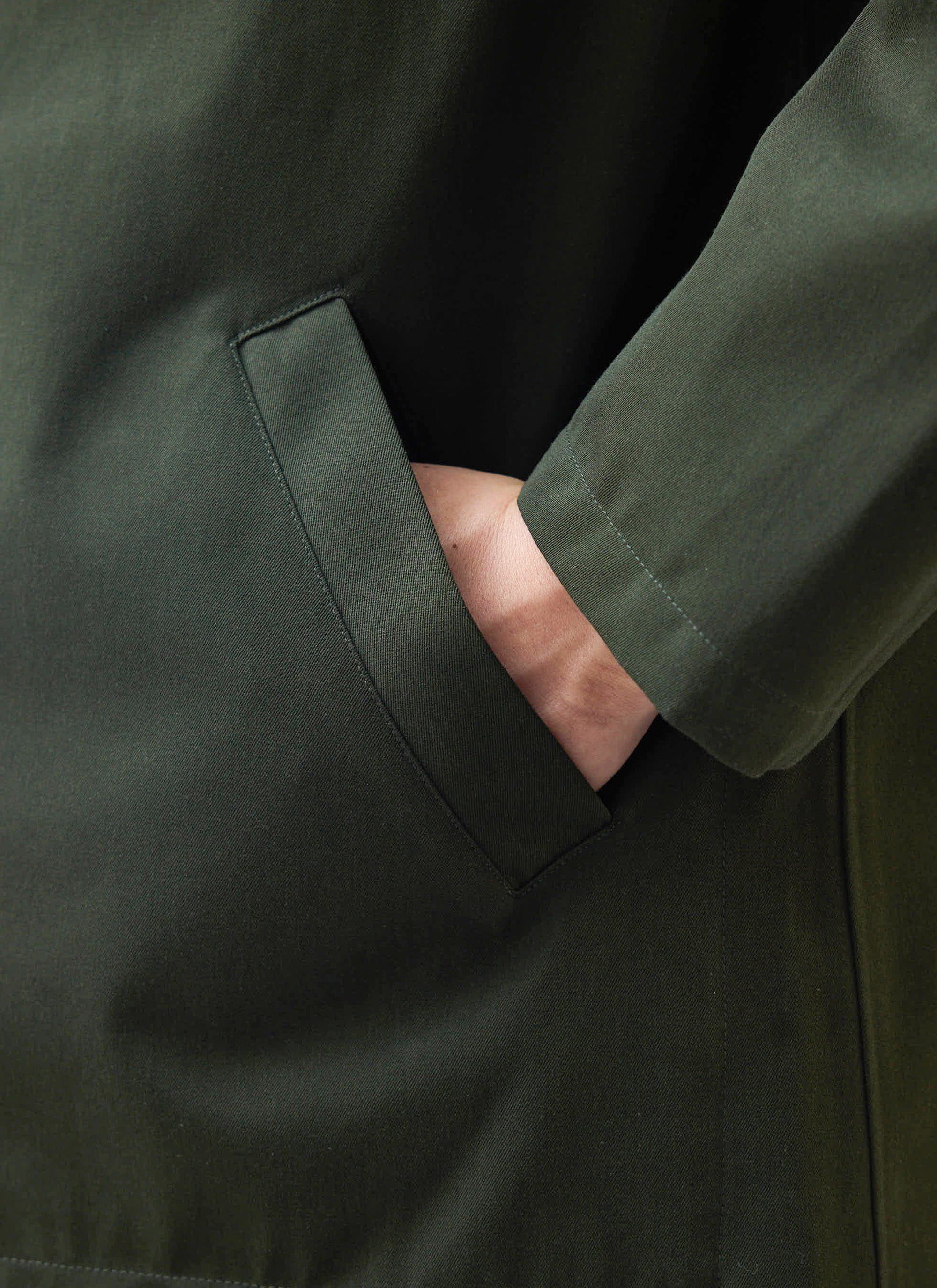 Sherlock Short Trench Coat | Waterproof | Forest with Check - Image 7