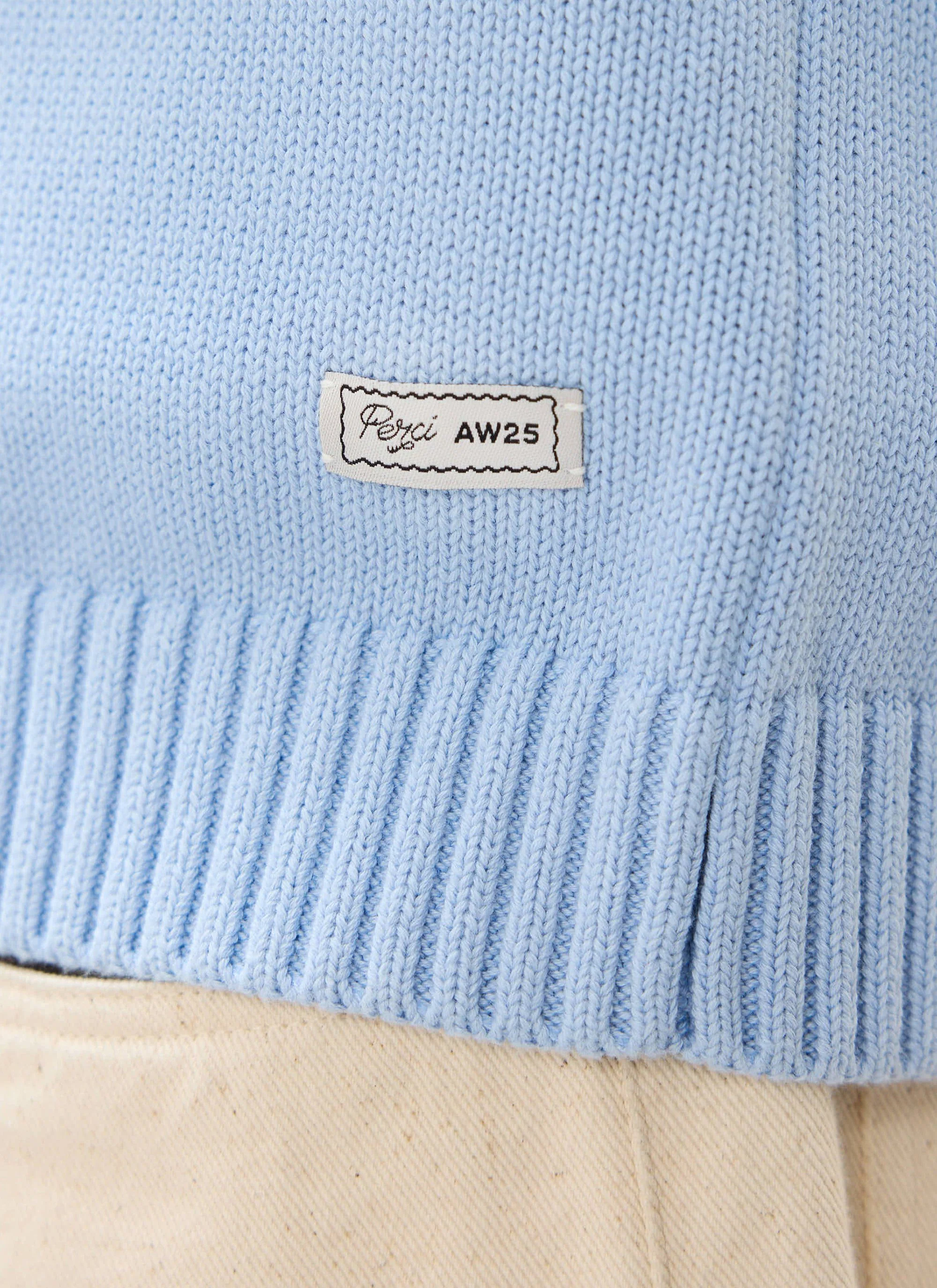 Verso Short Sleeve Knitted Shirt | Cotton | Heather Blue - Image 5