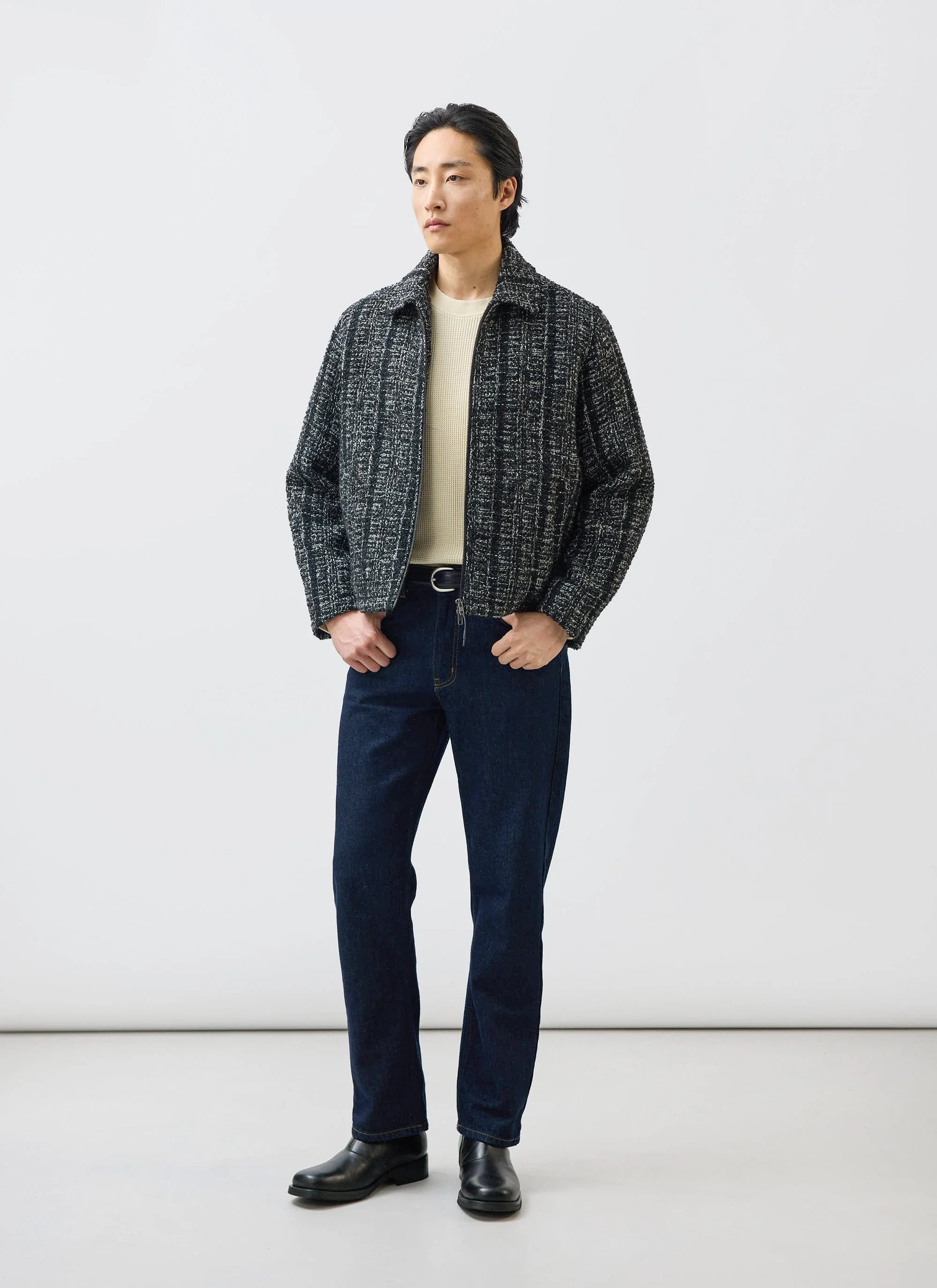 Ingegno Zip Wool Boxy Jacket | Black - Image 7