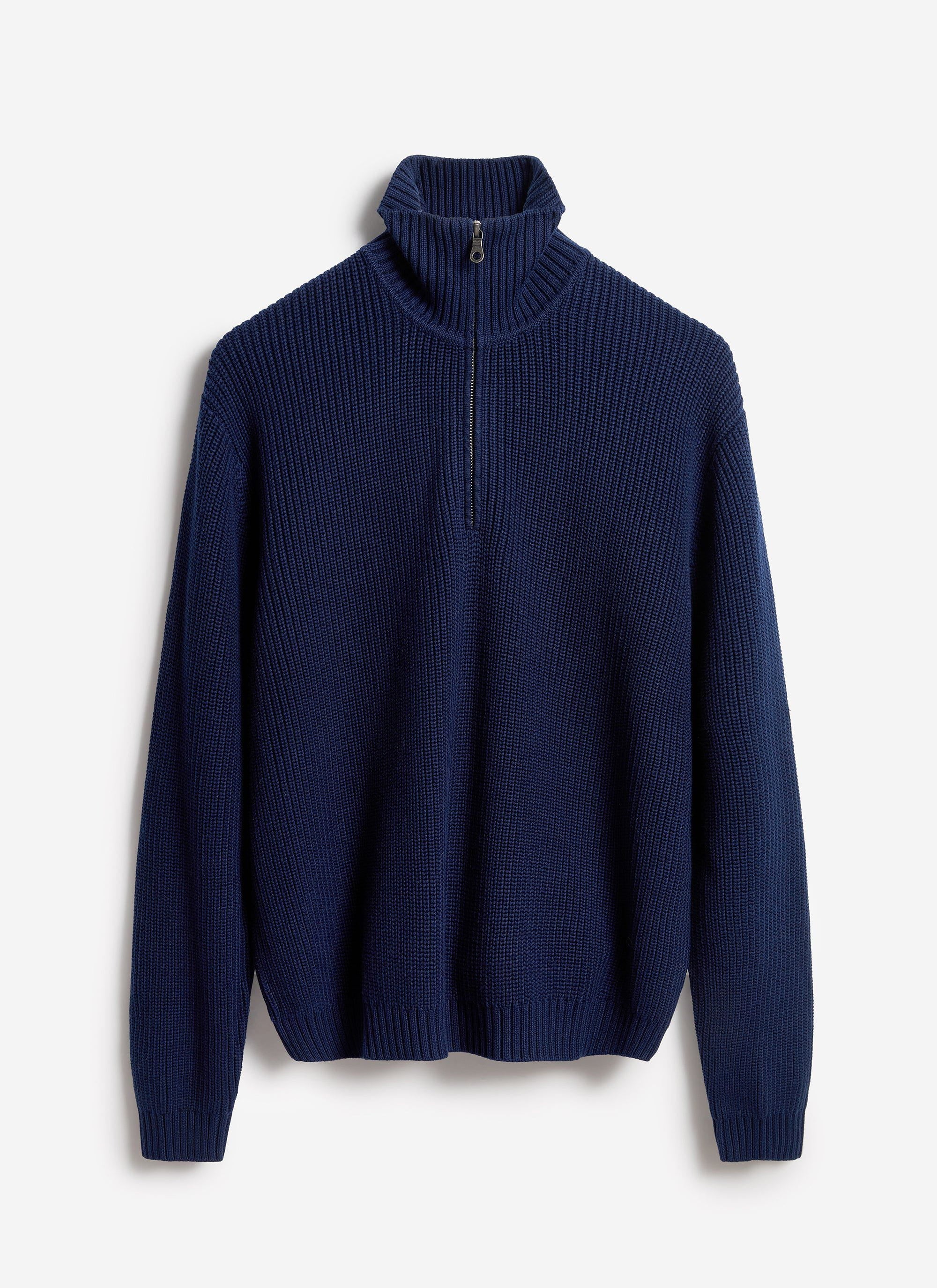 Meyer Quarter Zip Fisherman | Cotton | Blue - Image 8